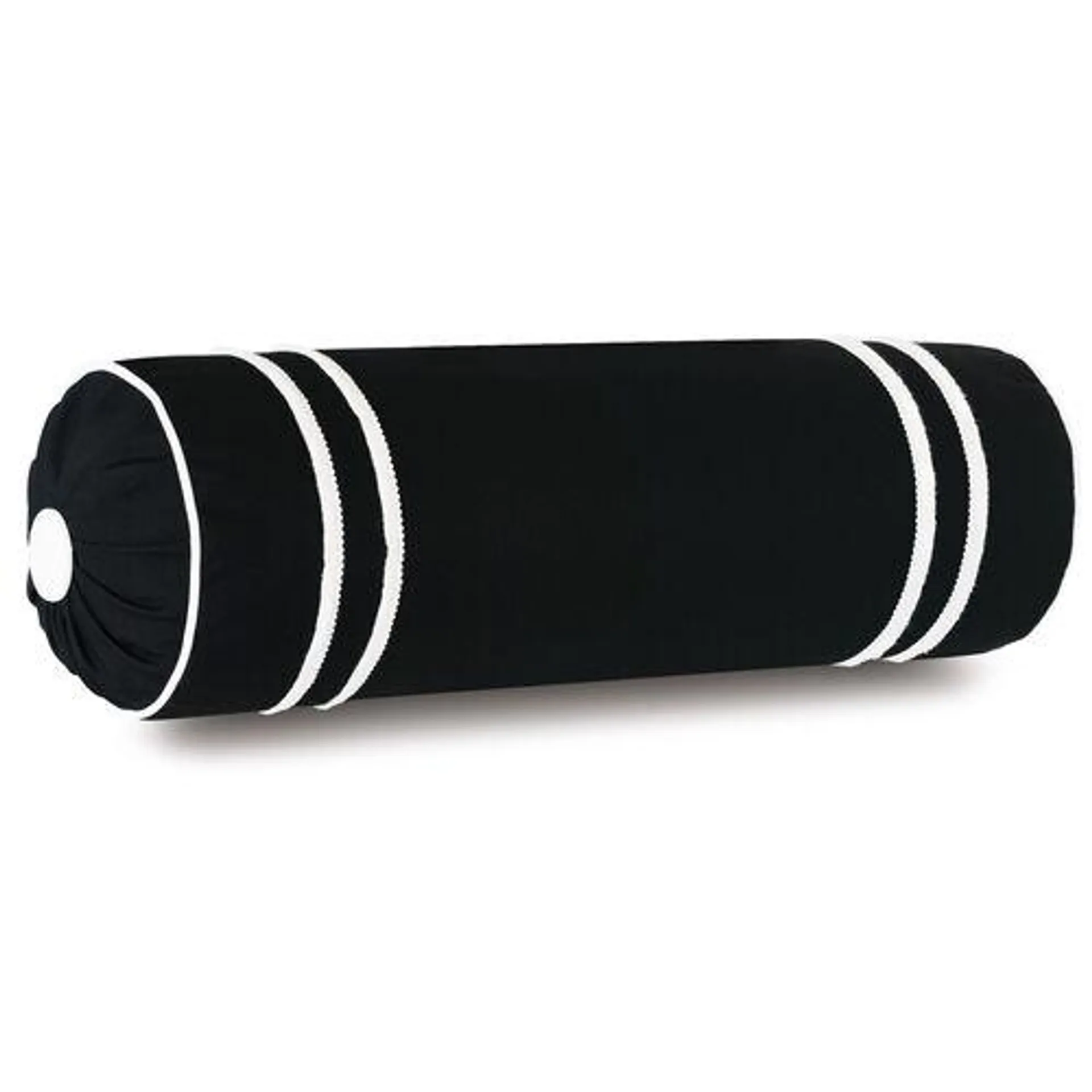 Bree 9x24 Outdoor Bolster Pillow, Black/White