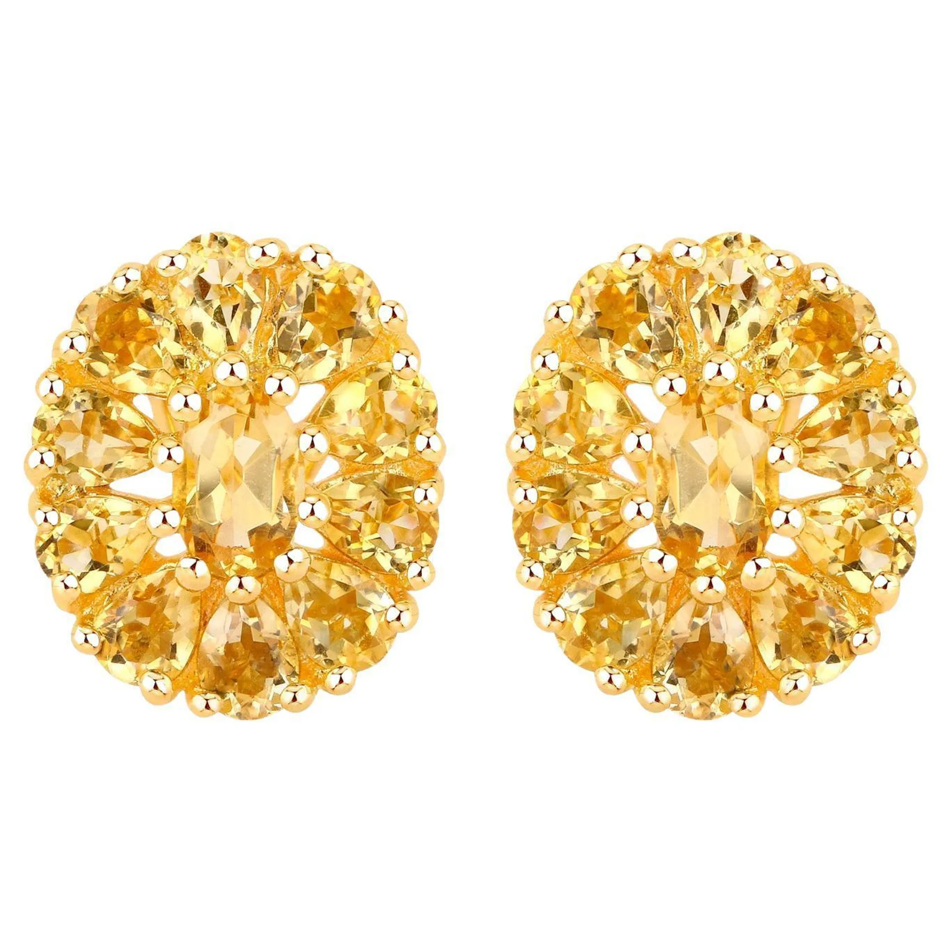 Citrine Cocktail Earrings 4.10 Carats Total