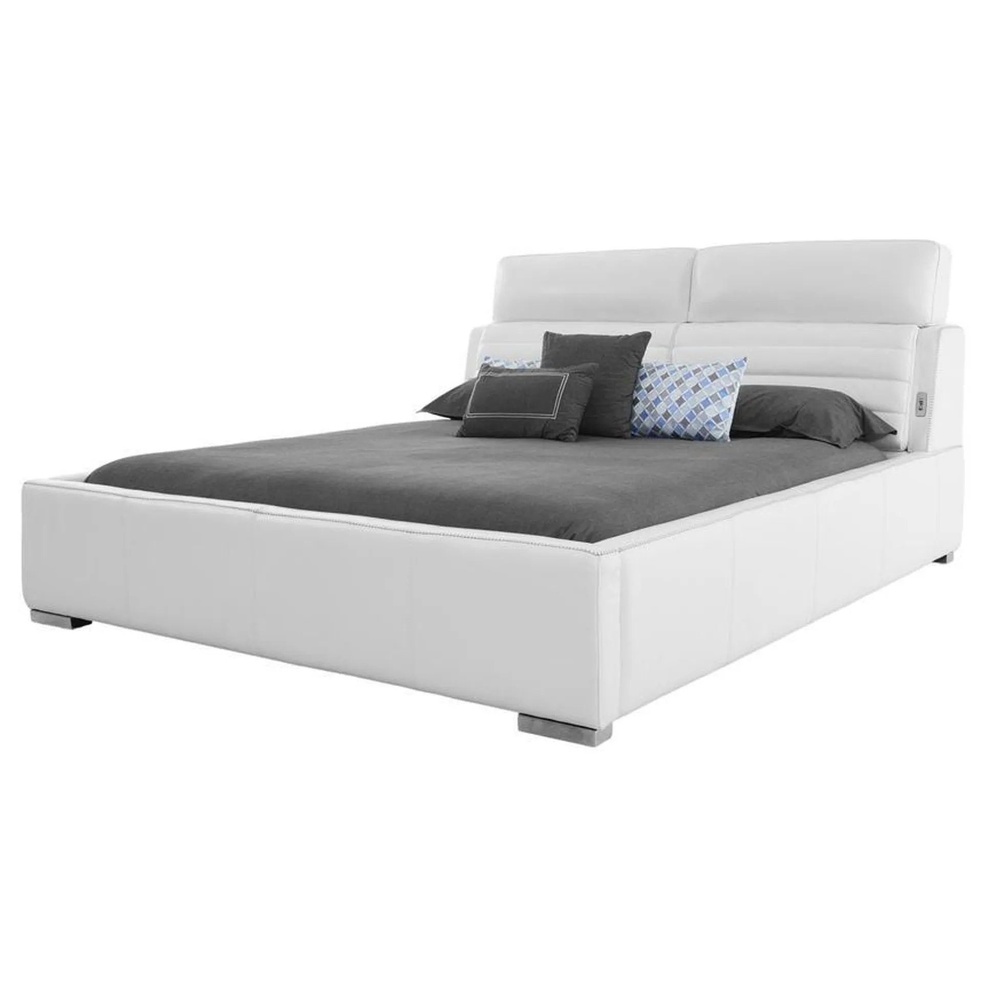 Priscilla White King Panel Bed