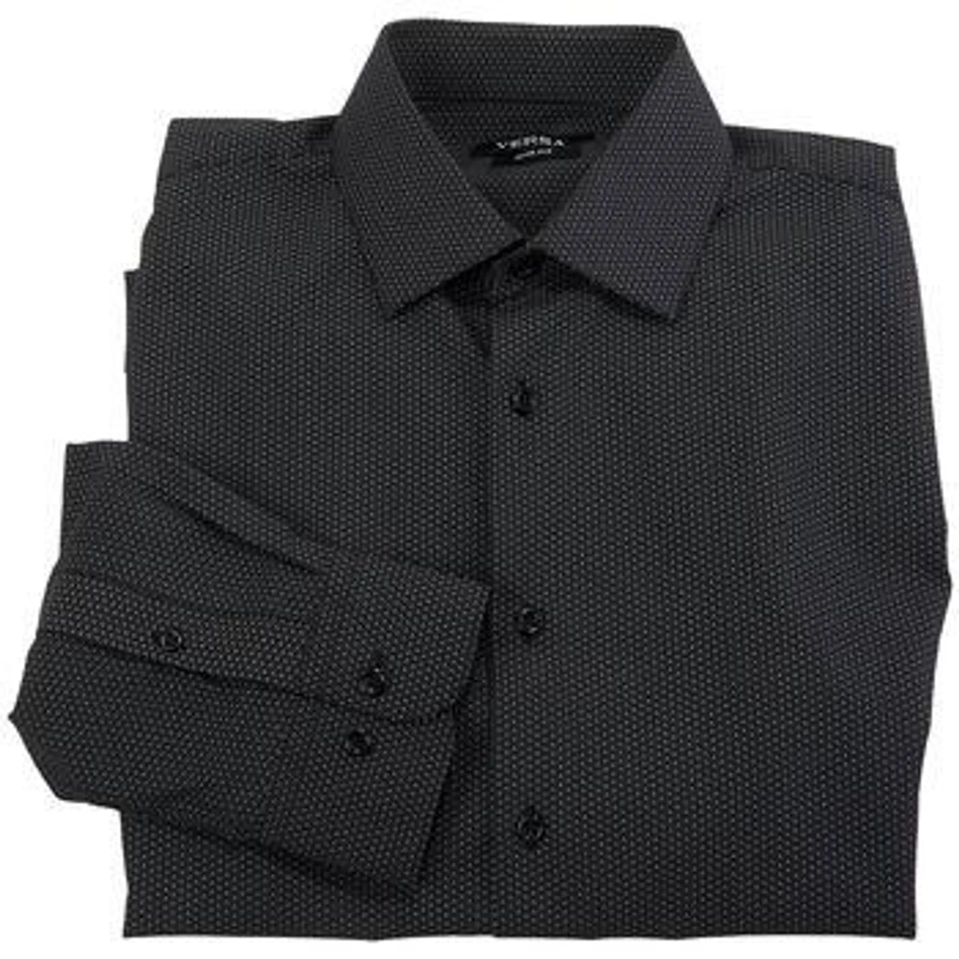 Mens Versa Slim Fit Stretch Dress Shirt - Black/White