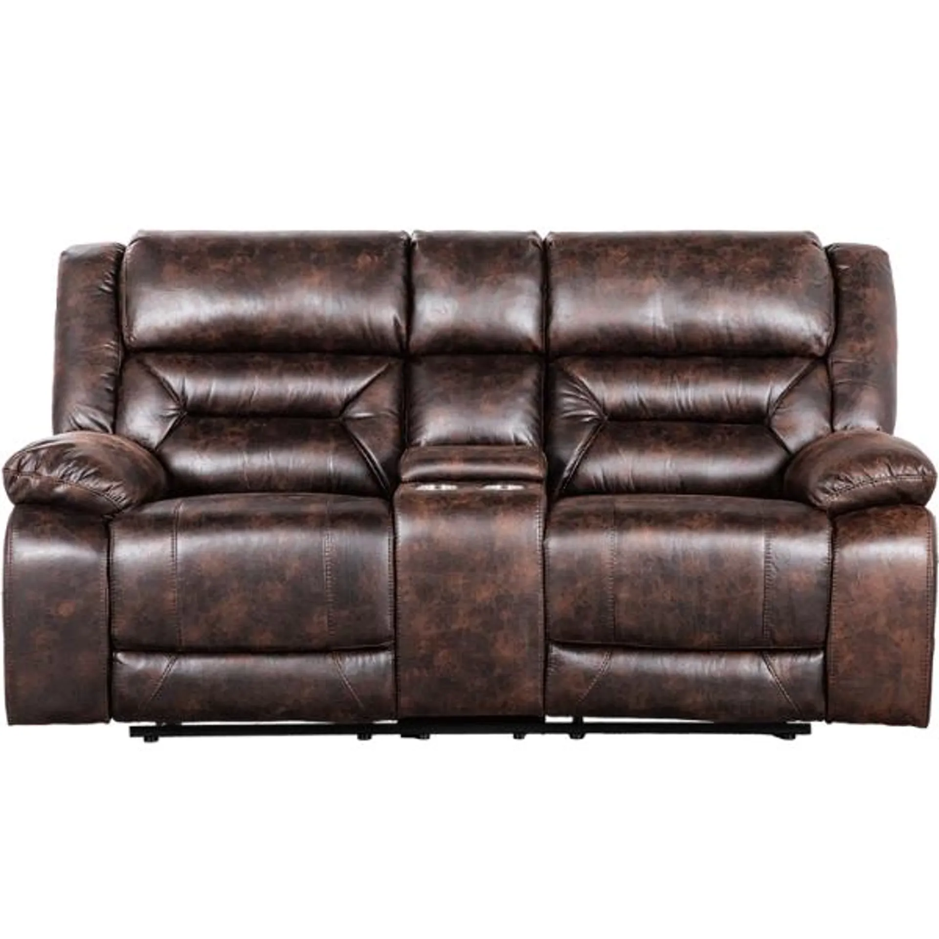 Badlands Chocolate Reclining Console Loveseat