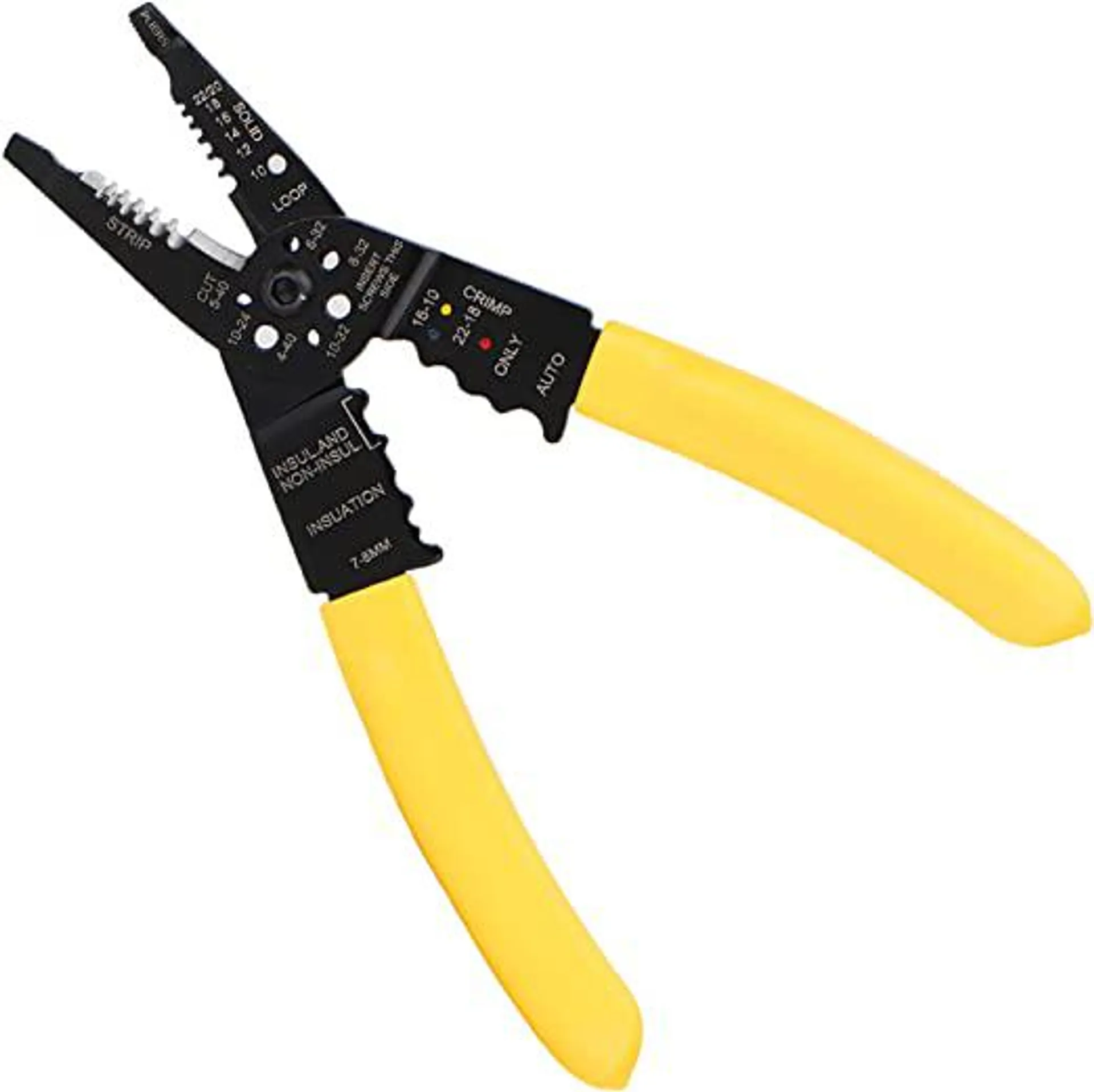 DOWELL Wire Stripping Tool Wire Stripper Crimper Cutter Multifunction 8 Inch 10-22AWG