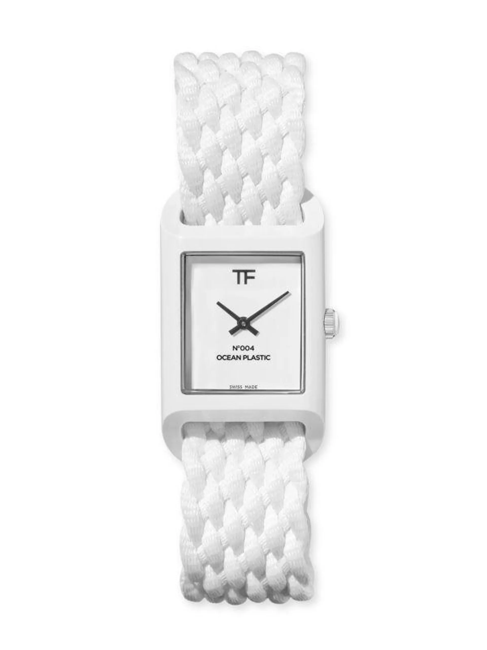 Unisex No.004 Ocean Plastic Tom Ford: 27X48.5 Ocean Plastic Watch On White Ocean Plastic Braid