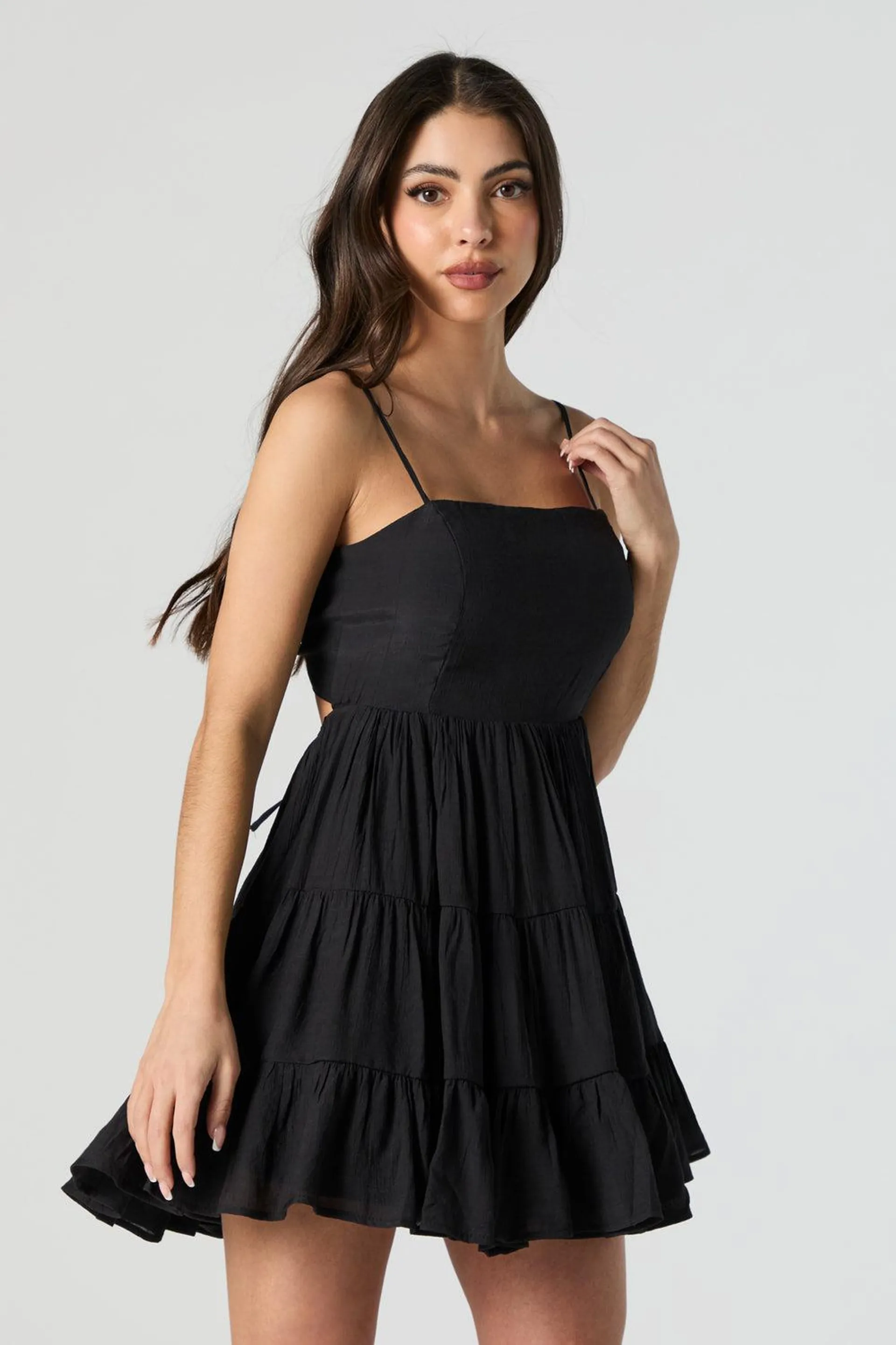 Open Back Tiered Mini Dress