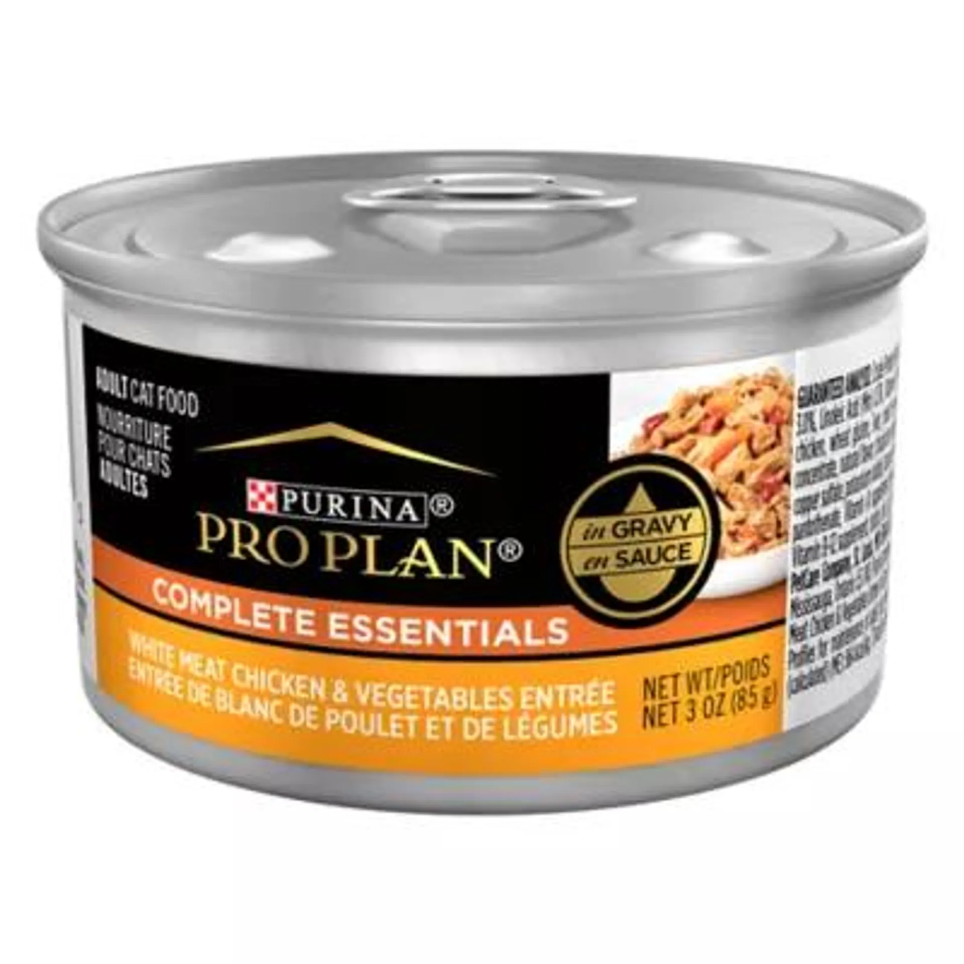 Purina Pro Plan Complete Essentials Adult Wet Cat Food - Antioxidants, High-Protein, in Gravy, 3 Oz