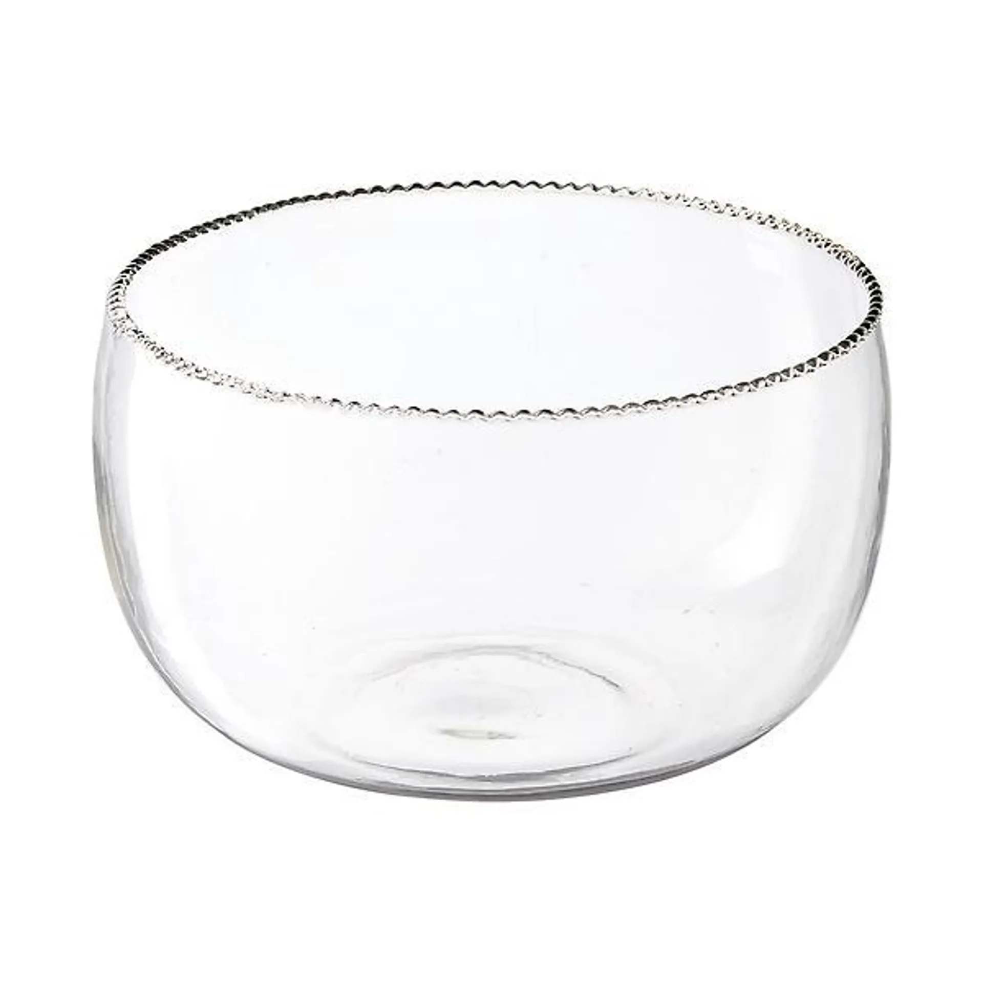 Large Ruffle Glass Bowl Clear