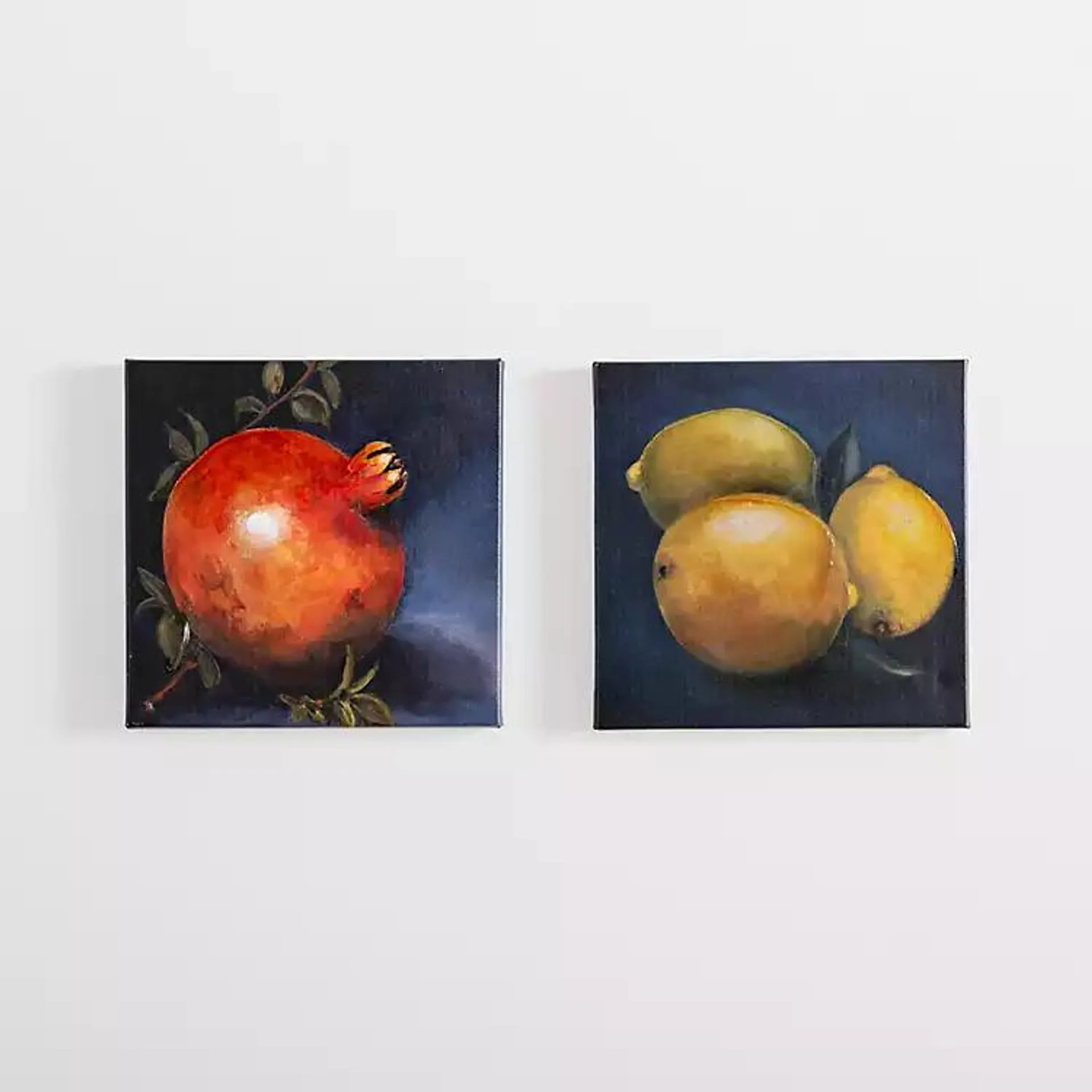 Moody Fruits Canvas Art Prints, Set of 2
