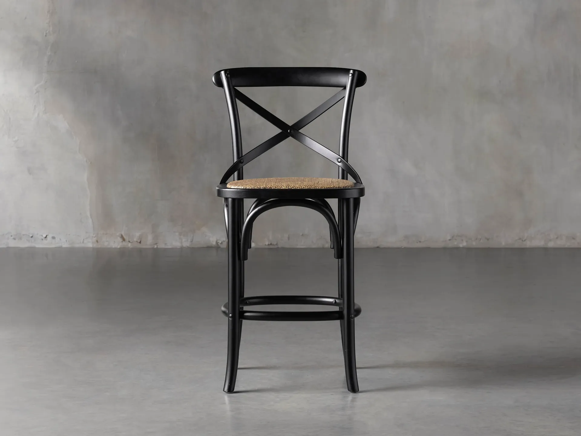 Cadence Stool with Rattan Seat