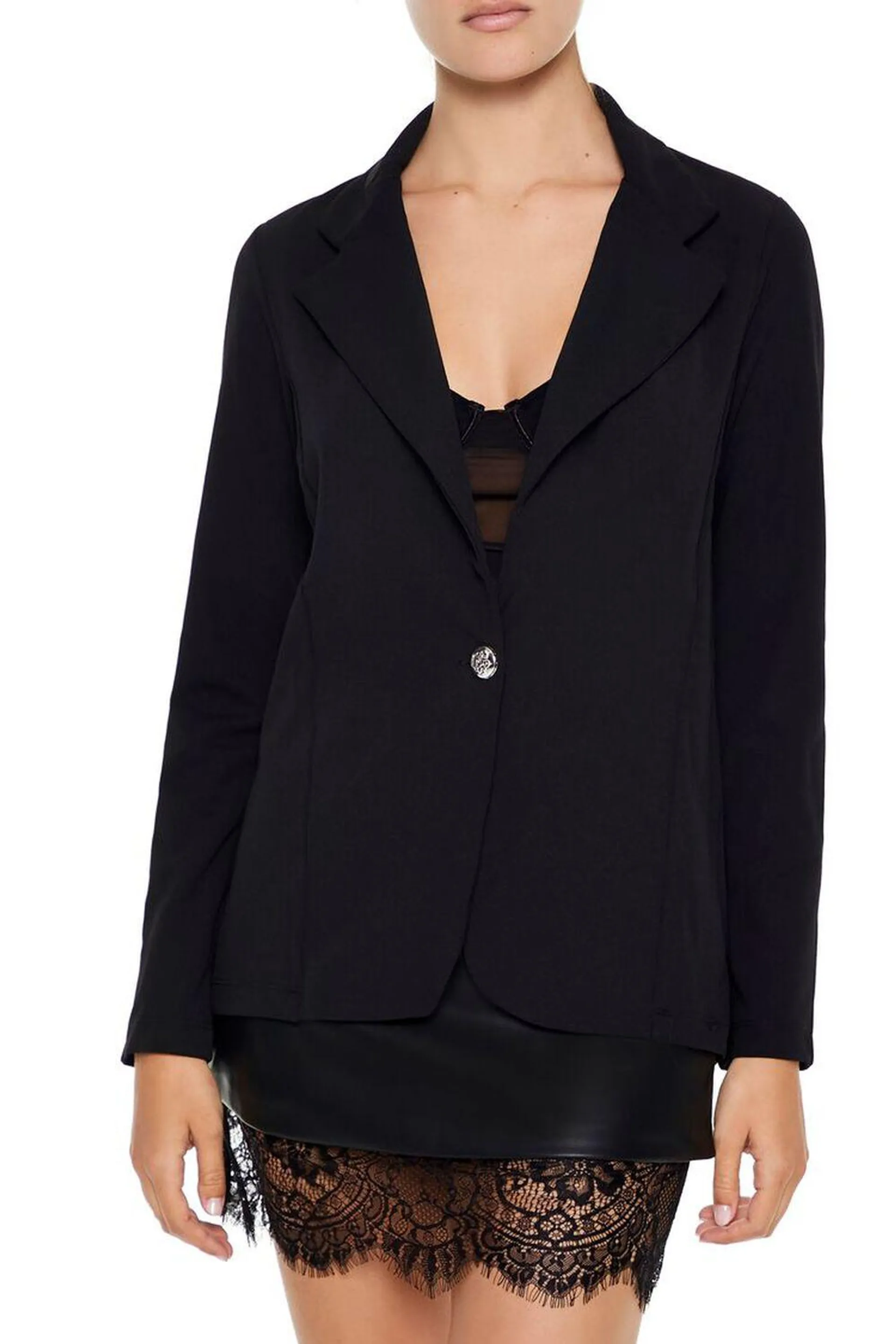 Boxy Notched Lapel Blazer