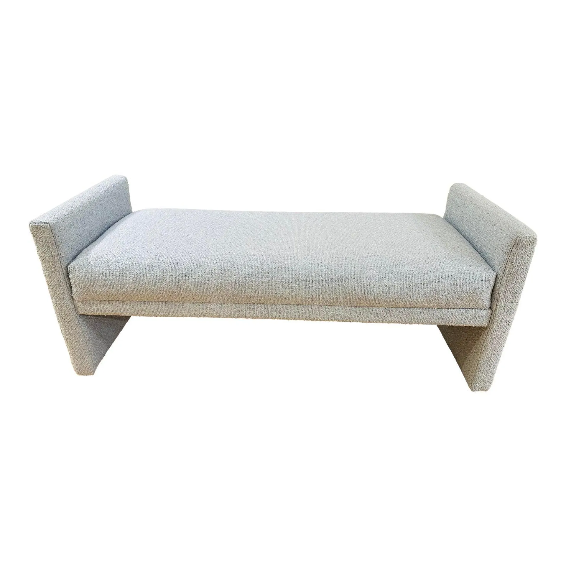 Vintage Coastal Bench, Reupholstered