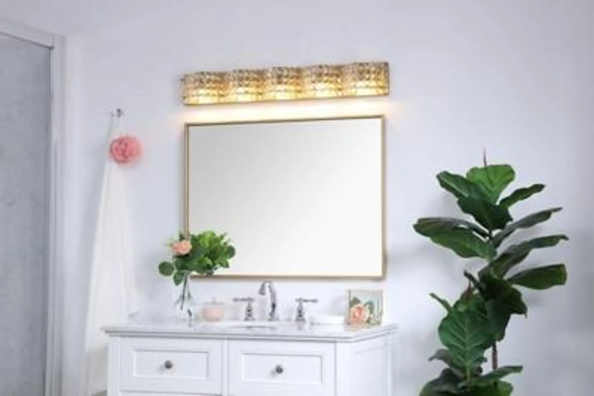 Ollie 5 Light Brass And Clear Crystals Wall Sconce