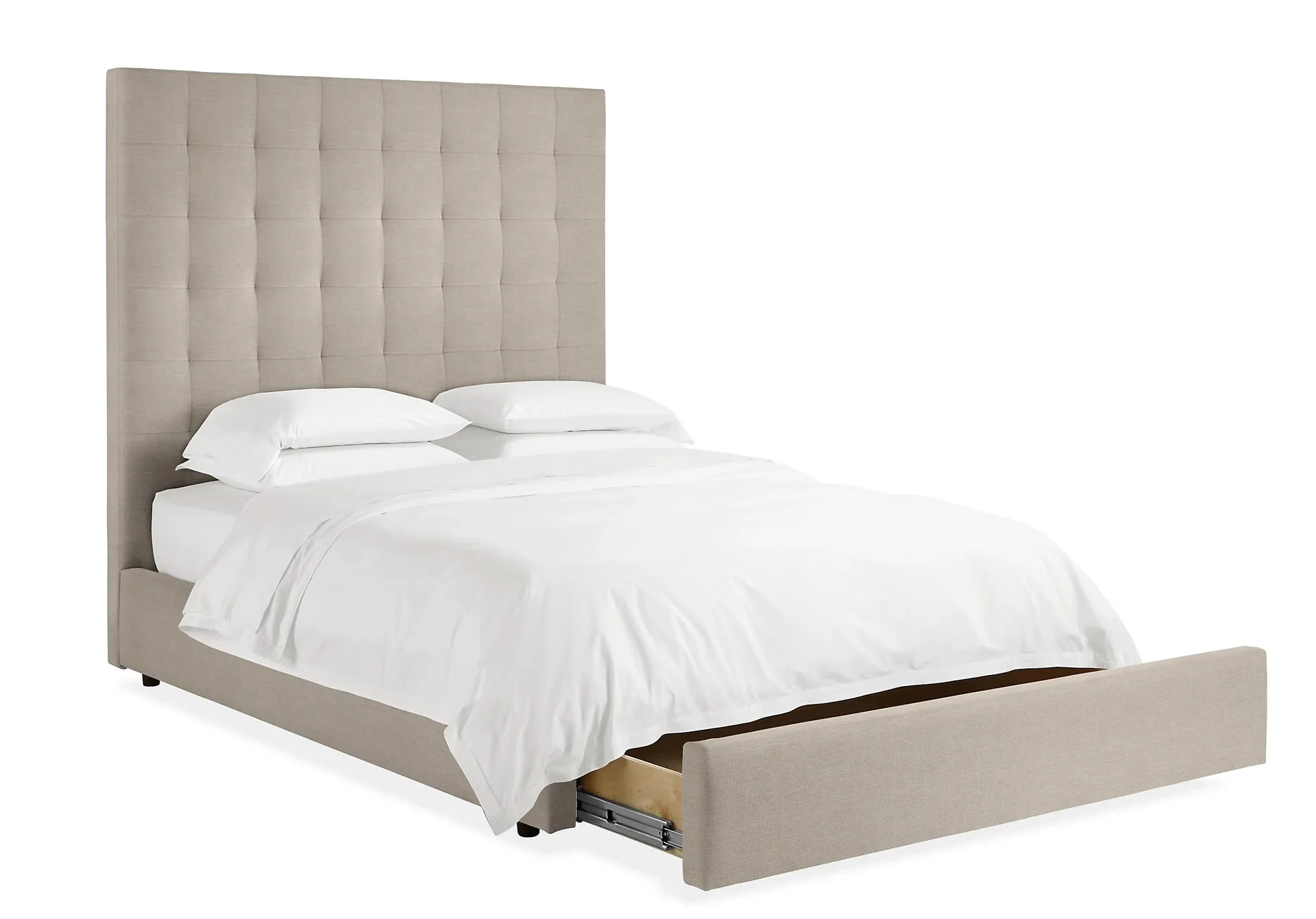 Avery 64 High Full Storage Bed in Gino Oatmeal