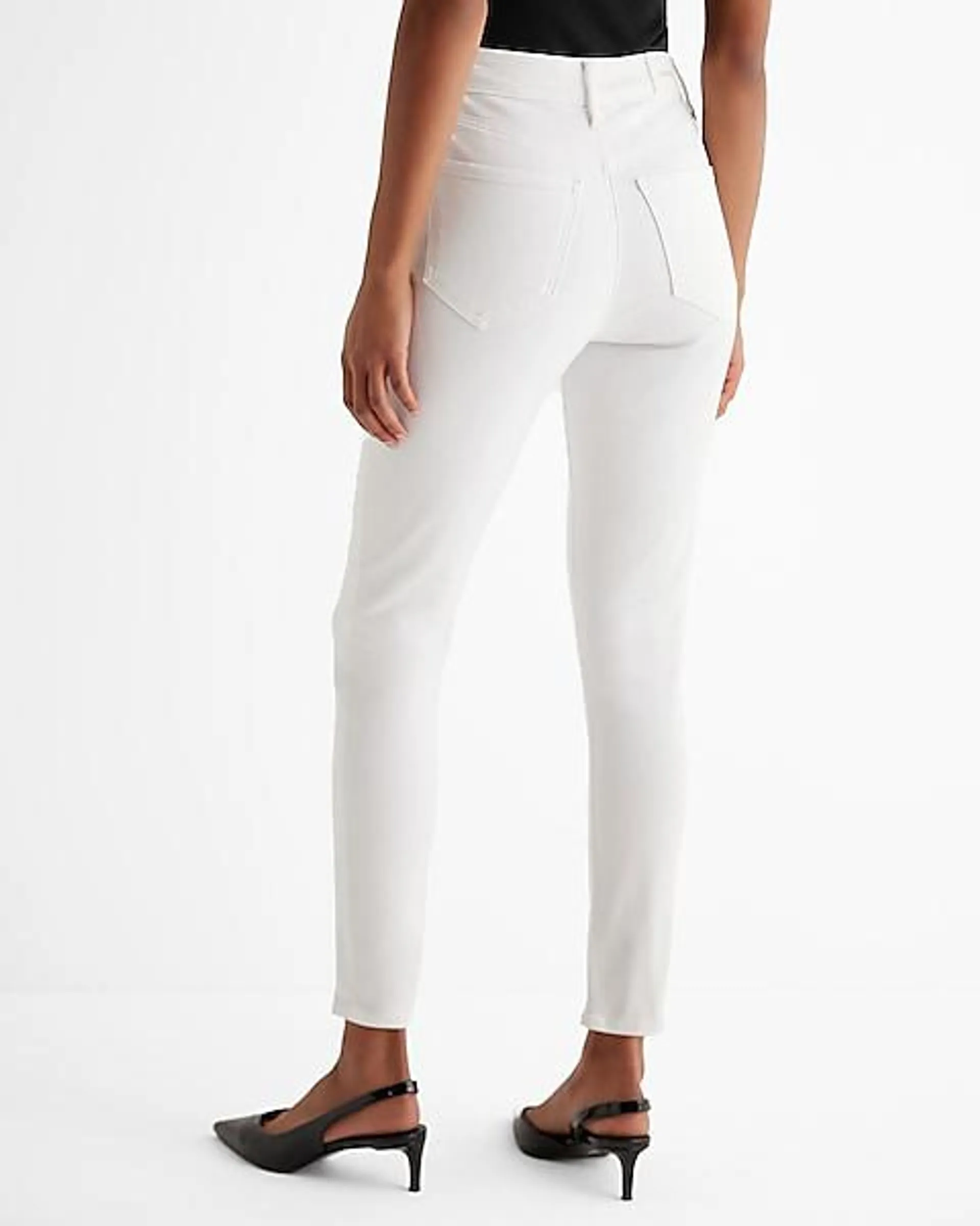 High Waisted White Supersoft Skinny Jeans