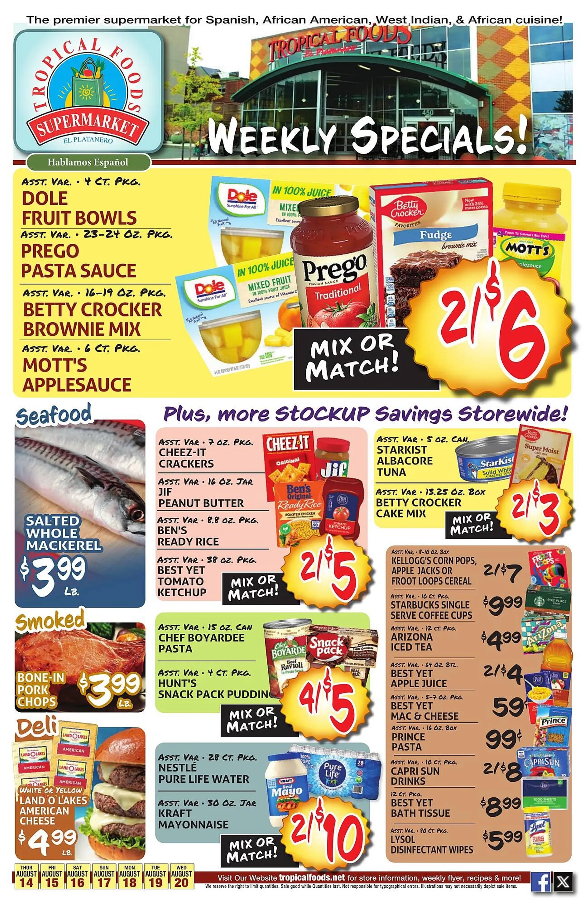 Weekly ad Tropical Foods Supermarket Weekly Ad from August 14 to August 20 2025 - Page 1