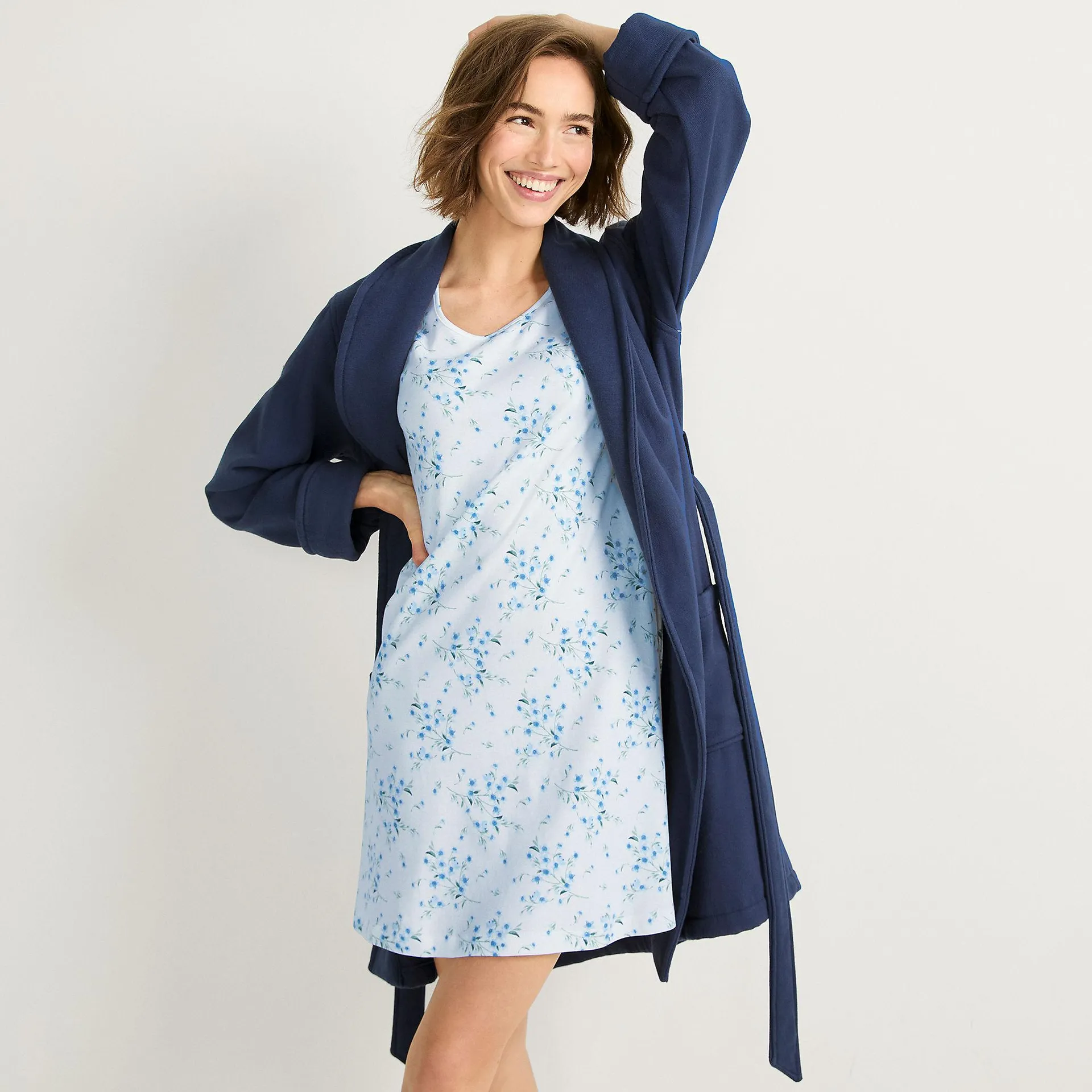 Women's Cotton Short Sleeve Knee Length Nightgown