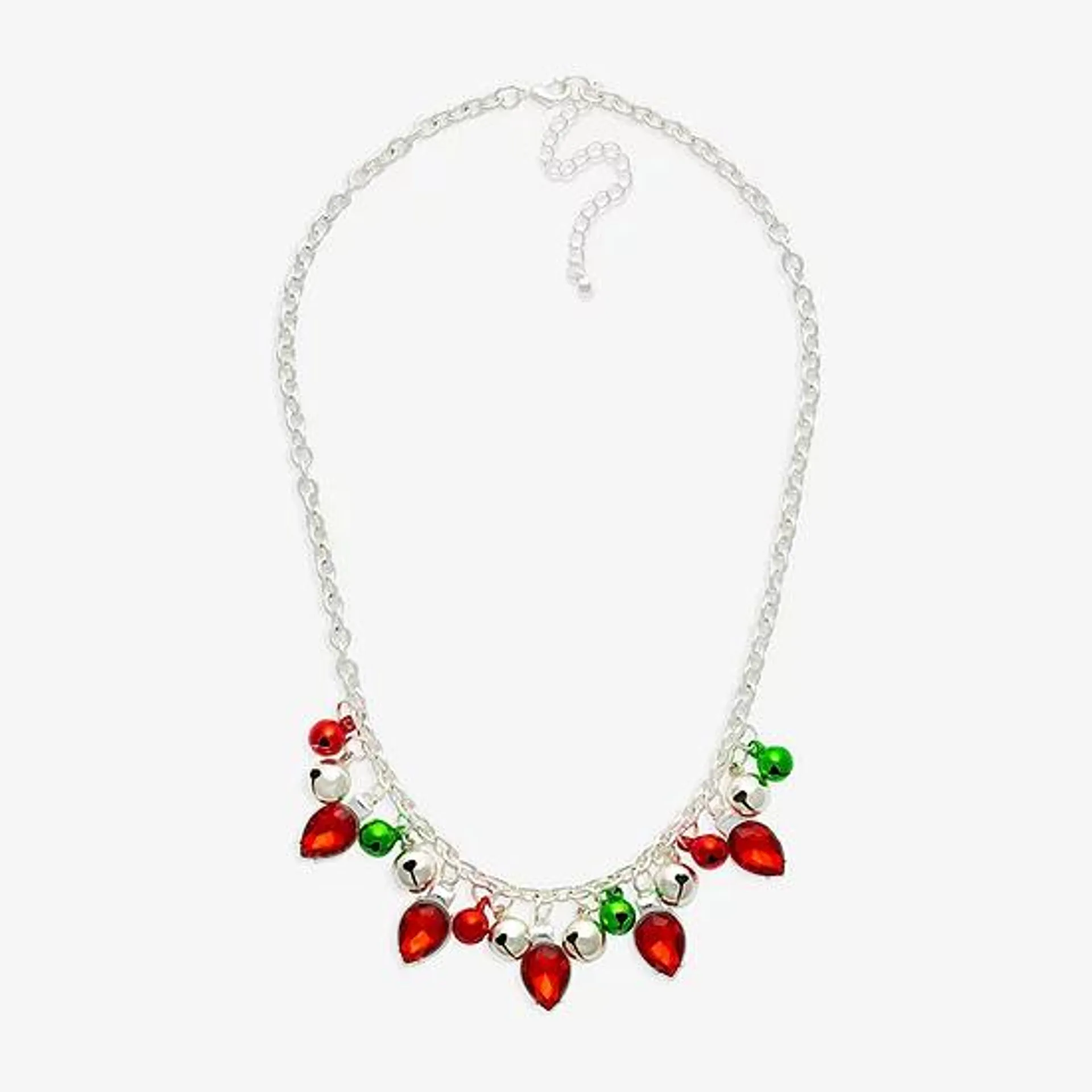 Mixit Christmas Light Bulb Cubic Zirconia 18 Inch Cable Beaded Necklace