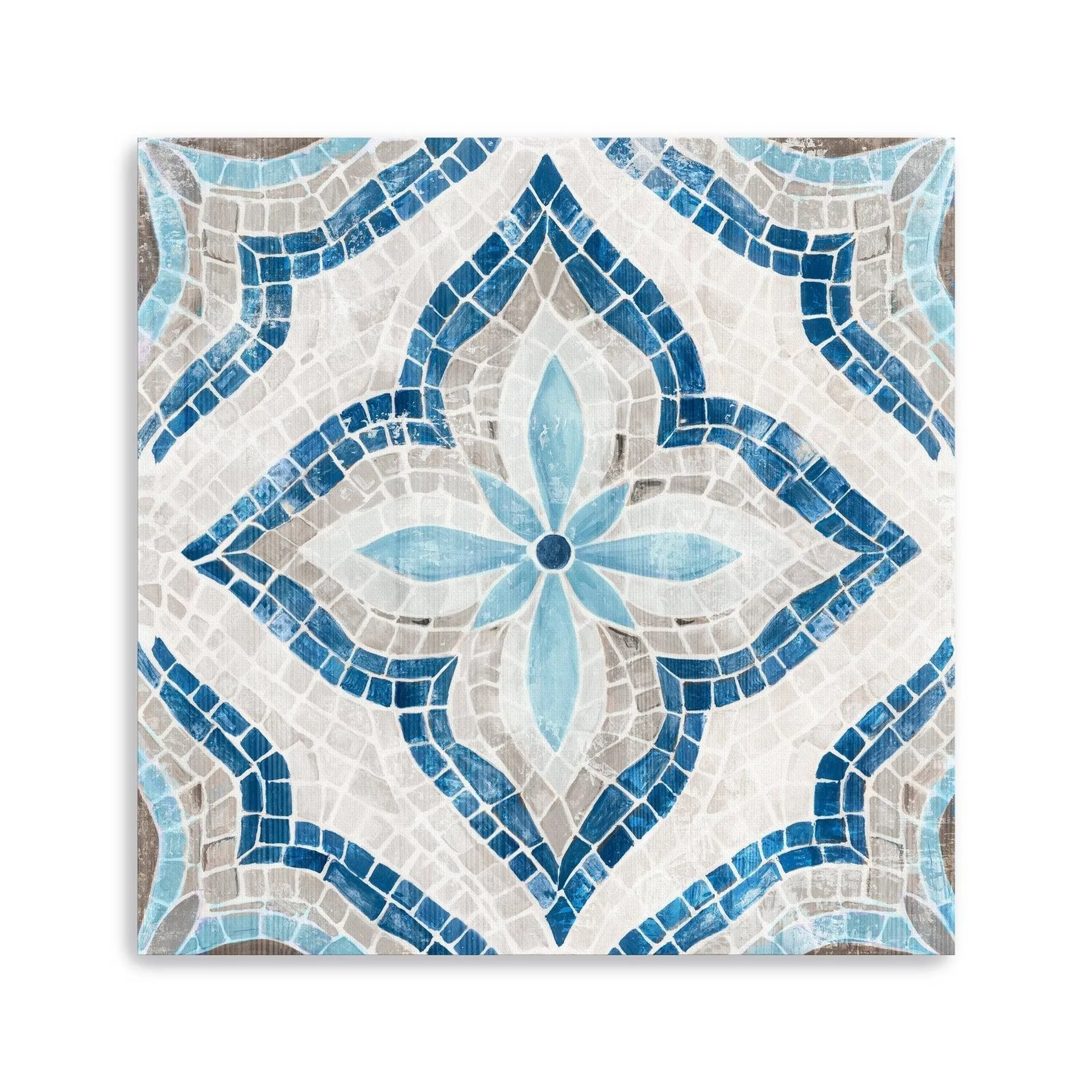 Blue Single Morrocan Tile Canvas Giclee Wall Art