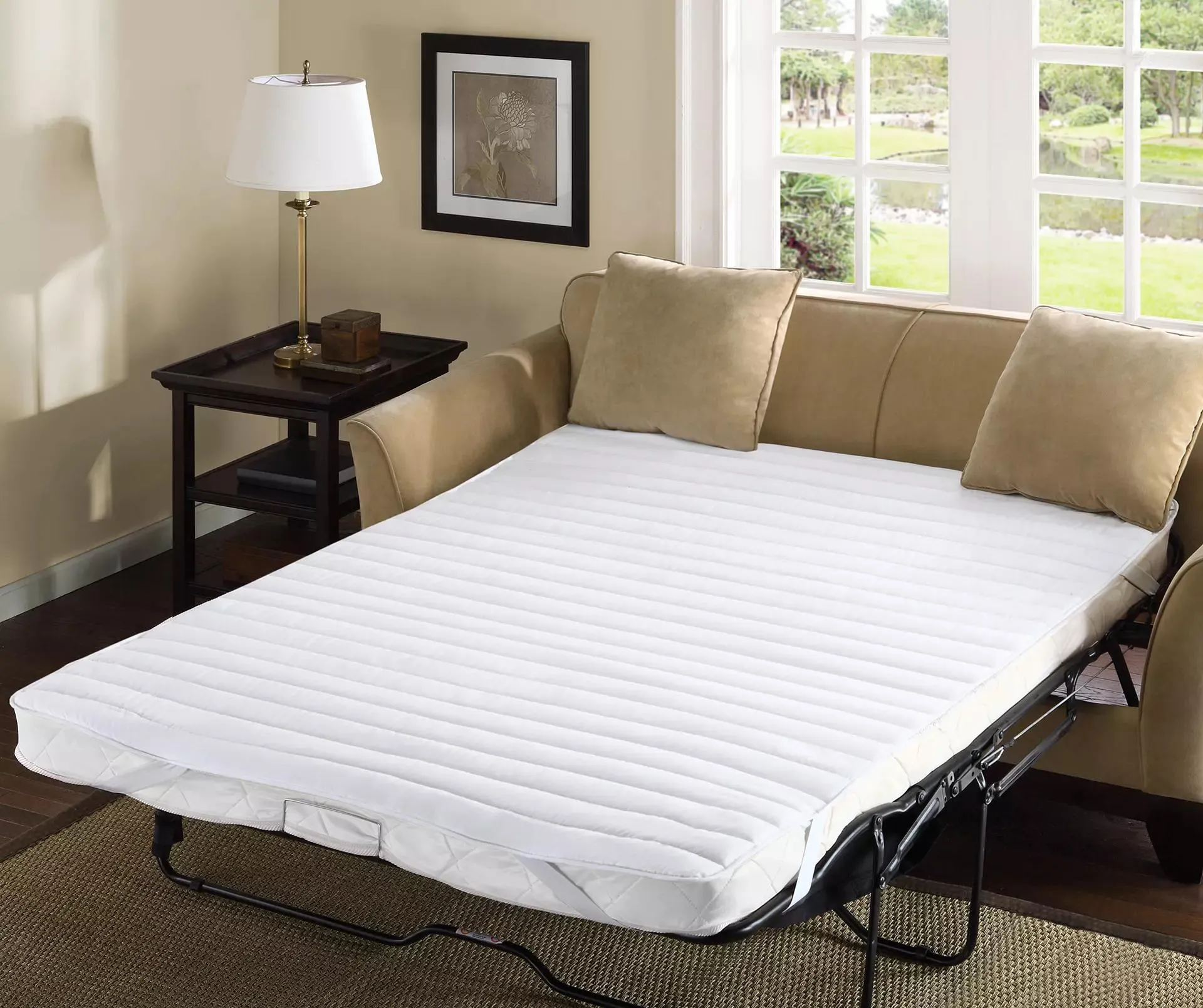 Delta White Quilted Full Sofa Bed Pad