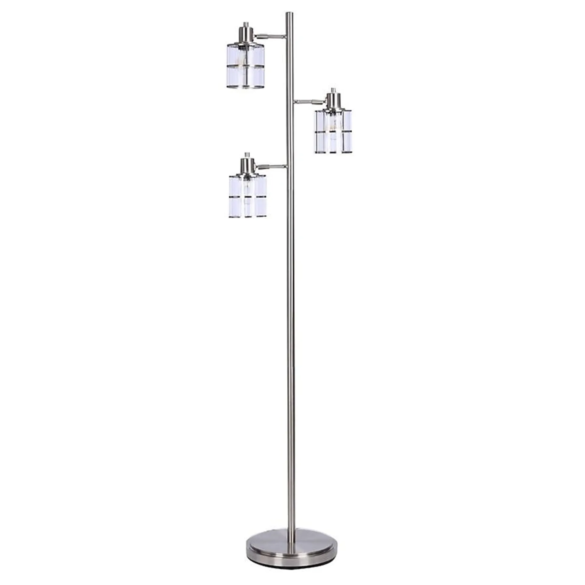 Catalina 68-in Brushed Nickel Shelf Floor Lamp