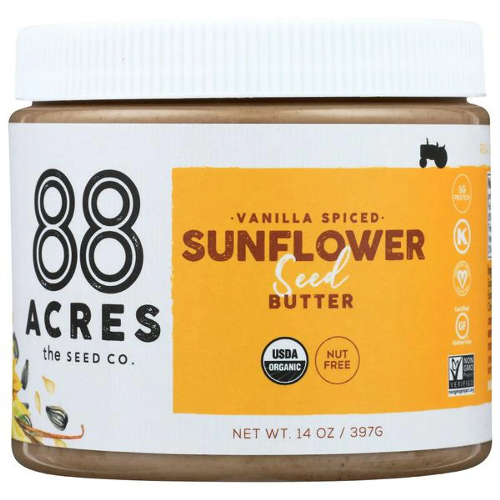 88 Acres Vanilla Spiced Sunflower Seed Butter - 14 Ounce