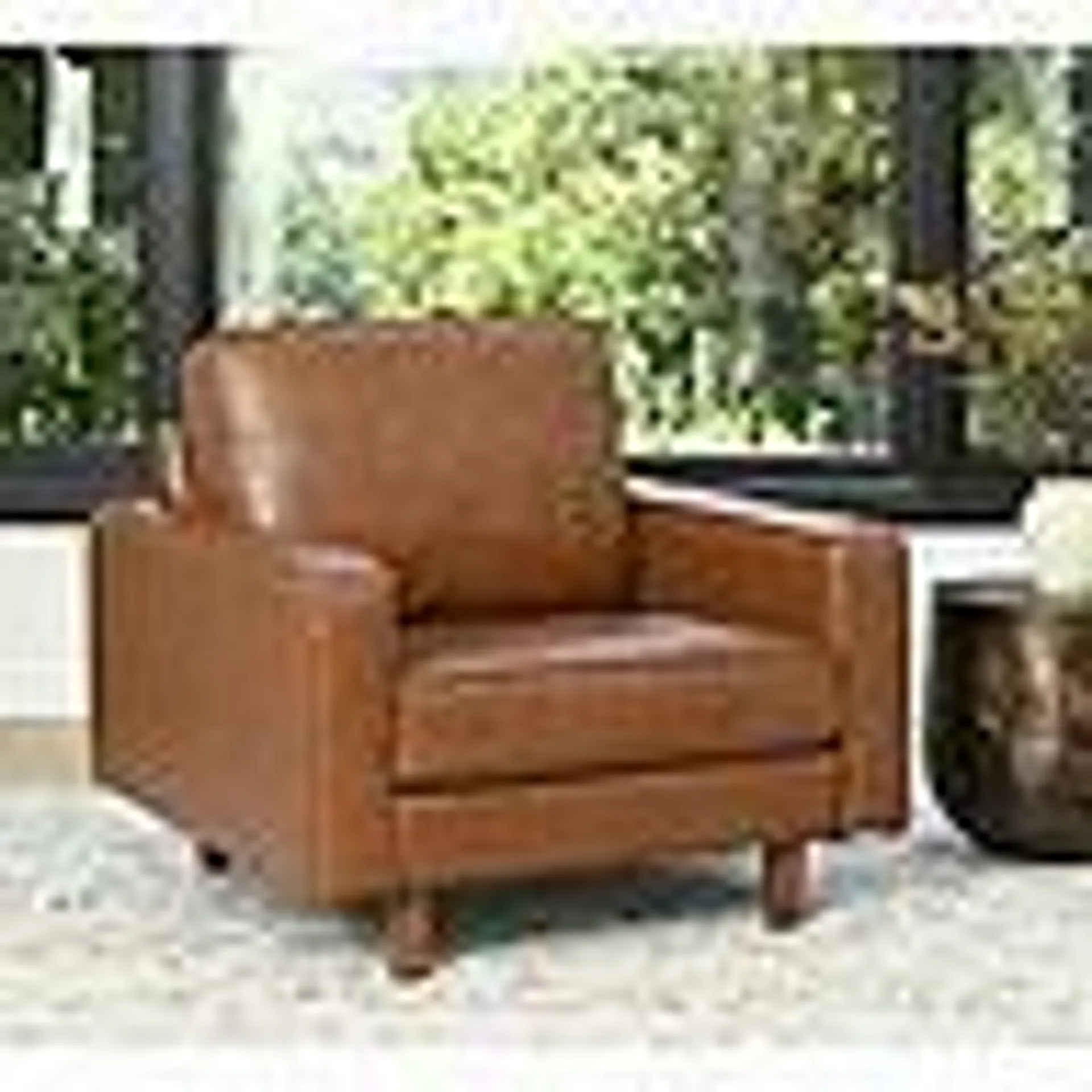 Jasper Mid-Century Top Grain Leather Armchair