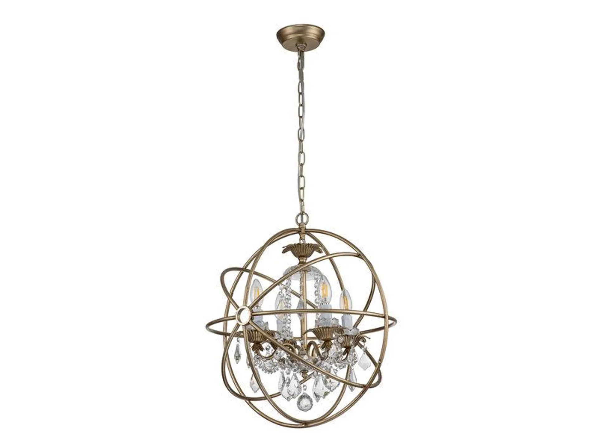 Eudora 4-Light Globe Hanging Chandelier With Crystal Accents