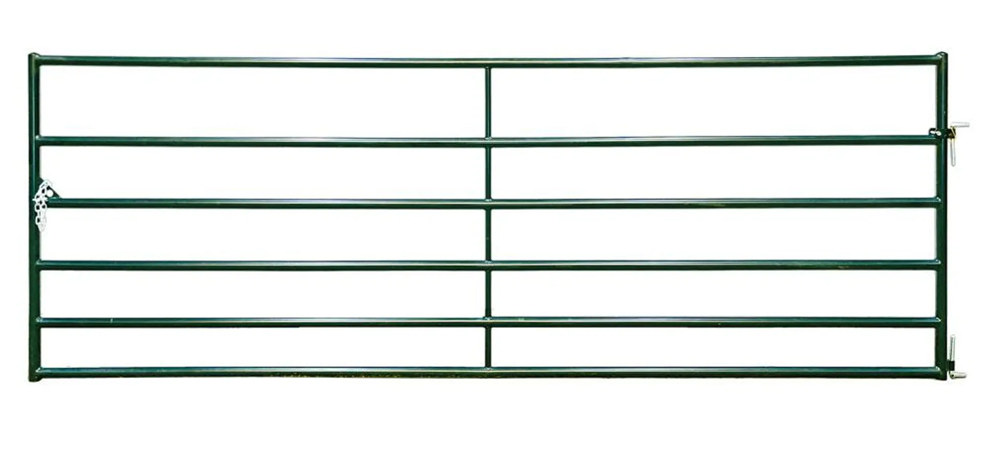 RG08GN Economy Gate, 8 ft W Gate, 50-1/2 in H Gate, 20 ga Frame Tube/Channel, 22 ga Rails, Green