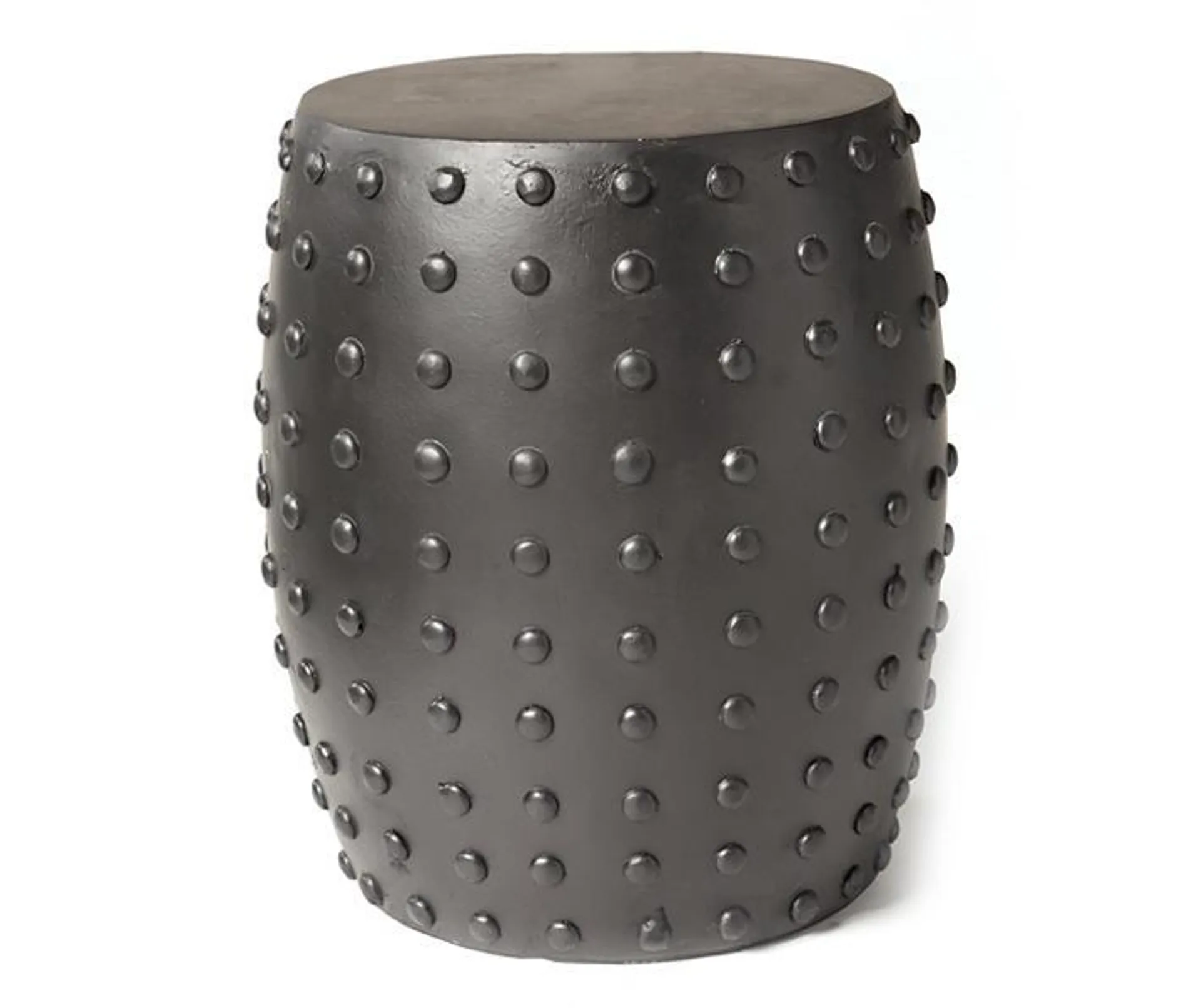 17.9" Black Hobnail Drum Garden Table