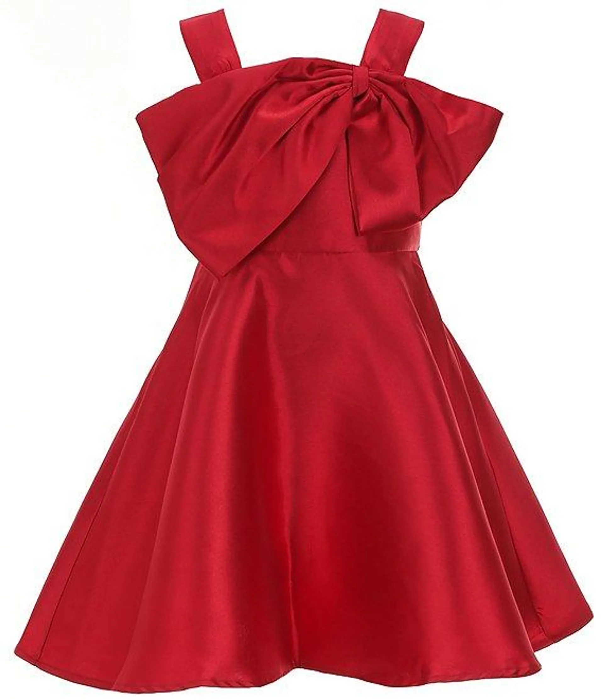 Big Girls 7-16 Sleeveless Bow-Accented Mikado Fit & Flare Dress