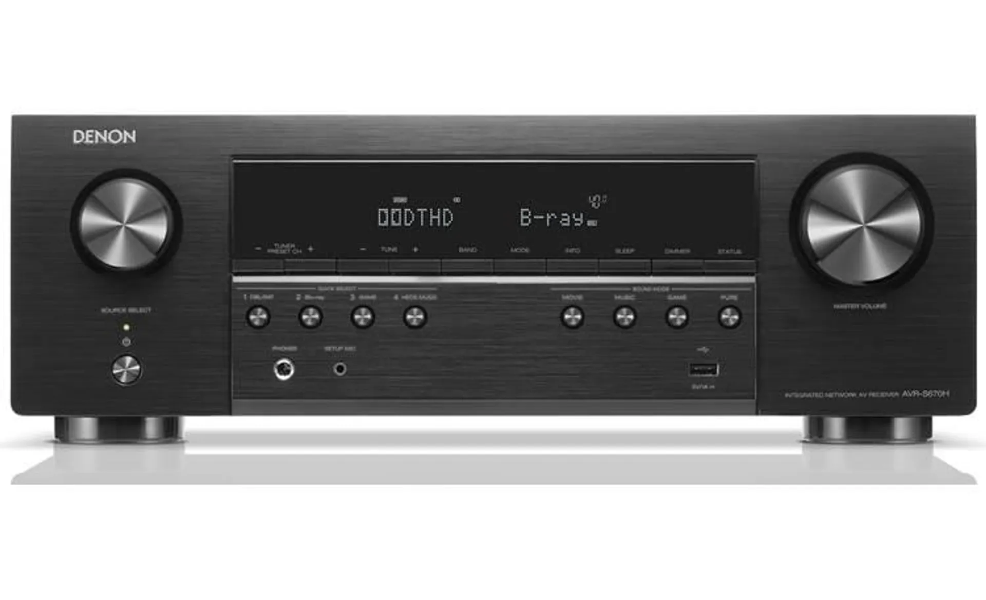 Denon AVR-S670H 5.2-channel home theater receiver with Wi-Fi®, Bluetooth®, Apple AirPlay® 2, and Amazon Alexa compatibility