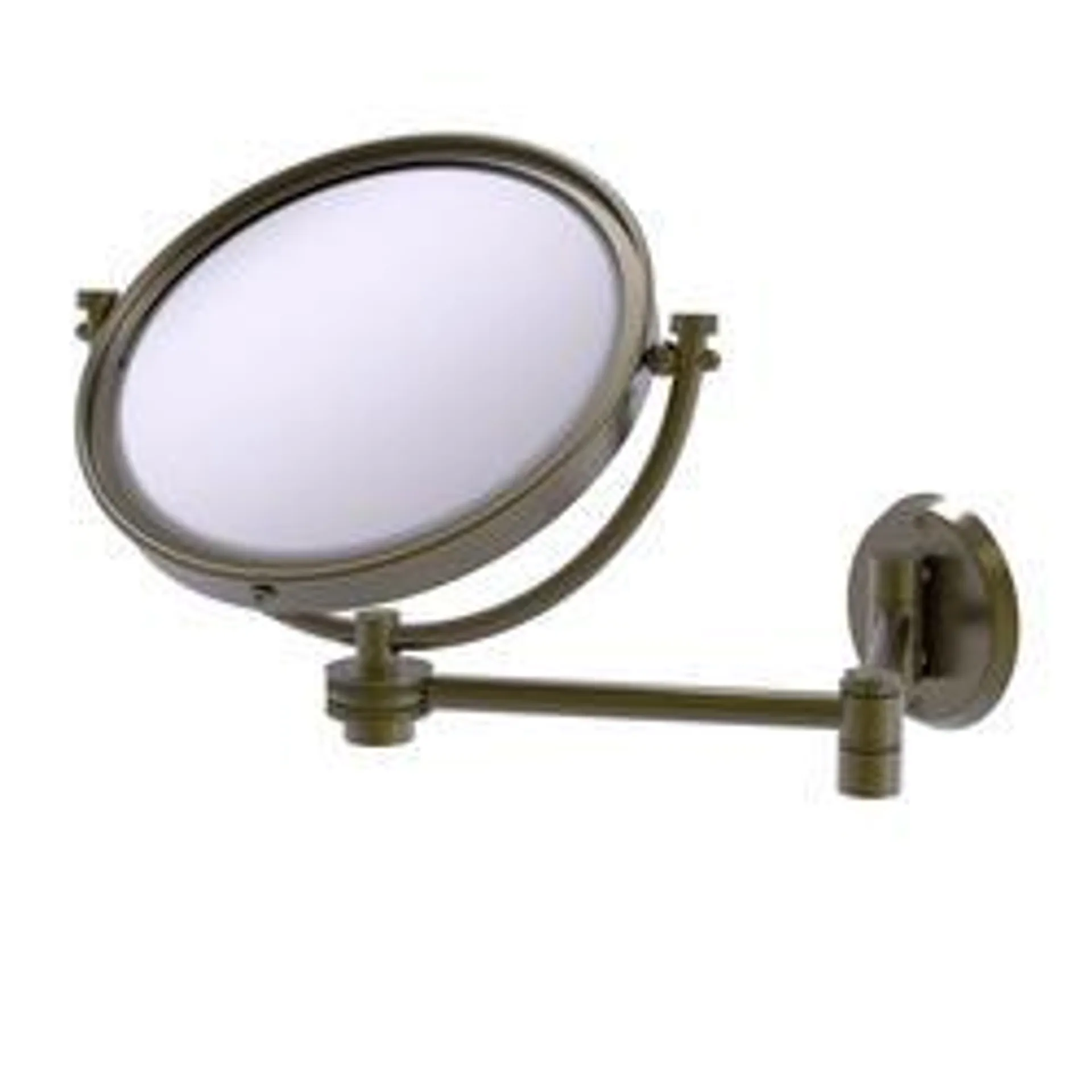 Allied Brass 8" Antique Brass Extending Wall Mounted Magnifying Makeup Mirror (2X Magnification) with Dotted Accents