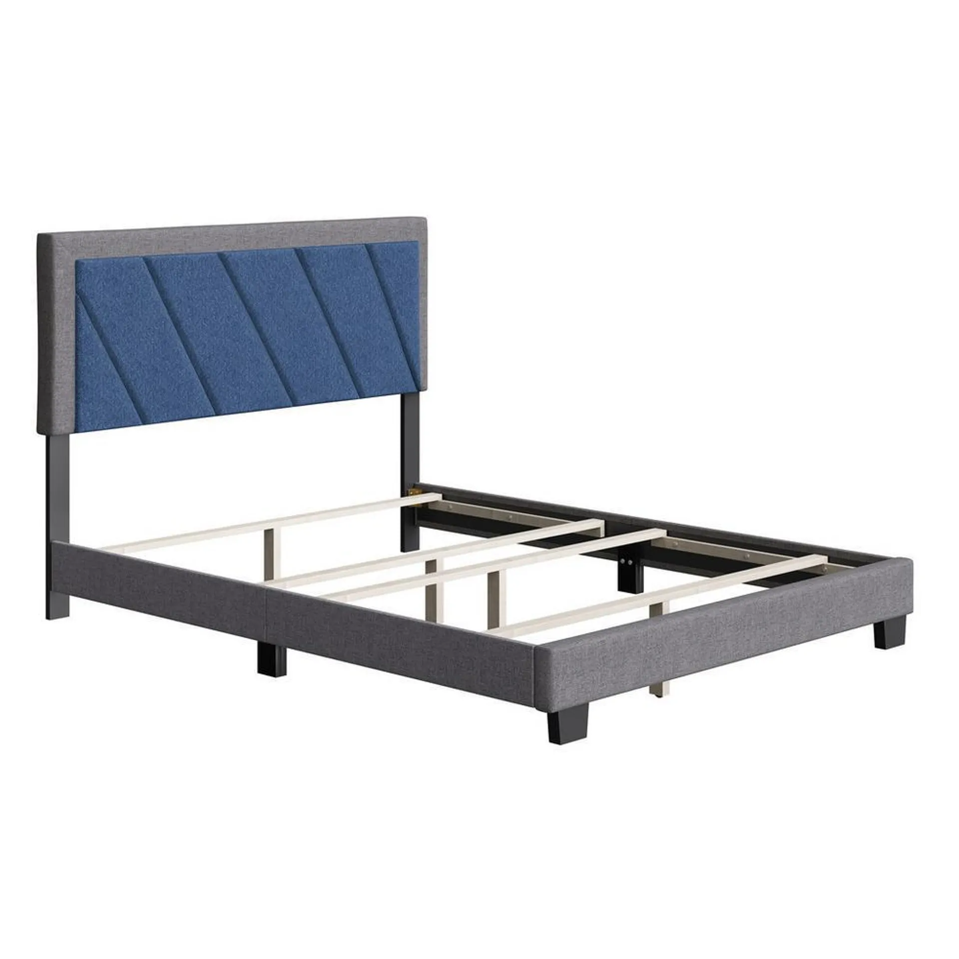 Derby Full Blue/Grey Fabric Bed