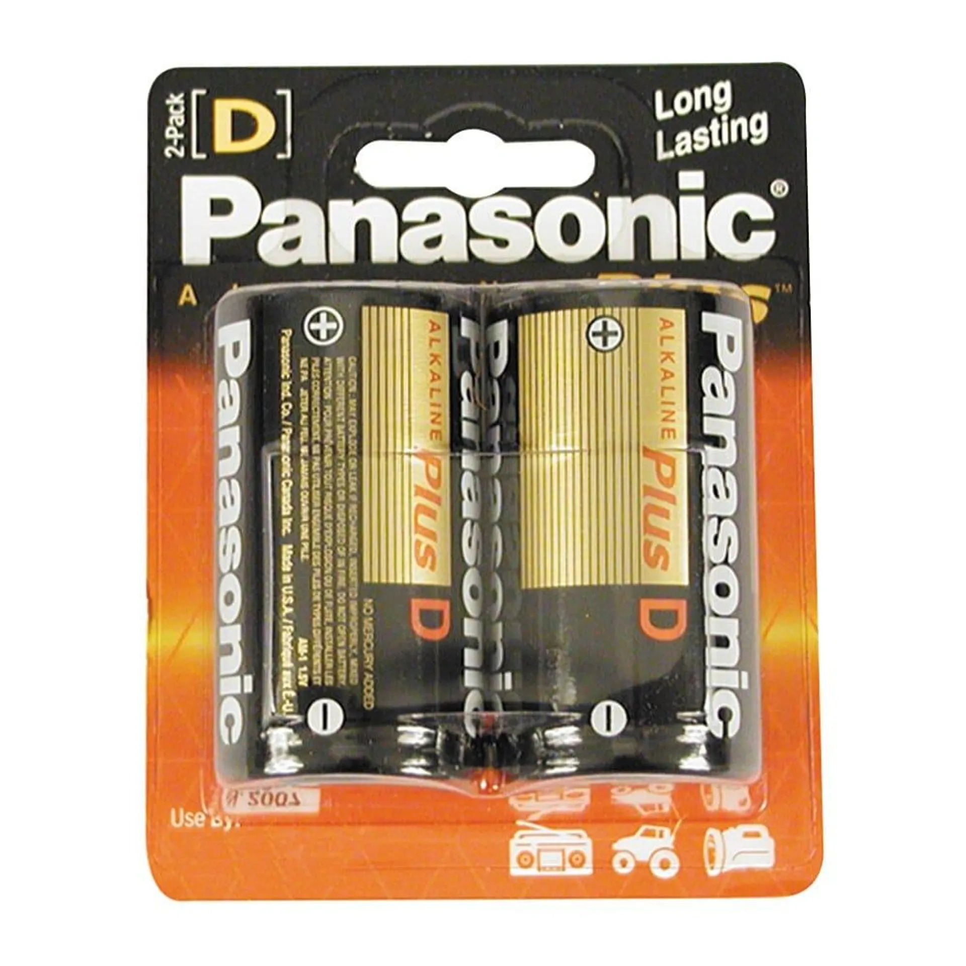 Panasonic D Alkaline Batteries, 2-Count