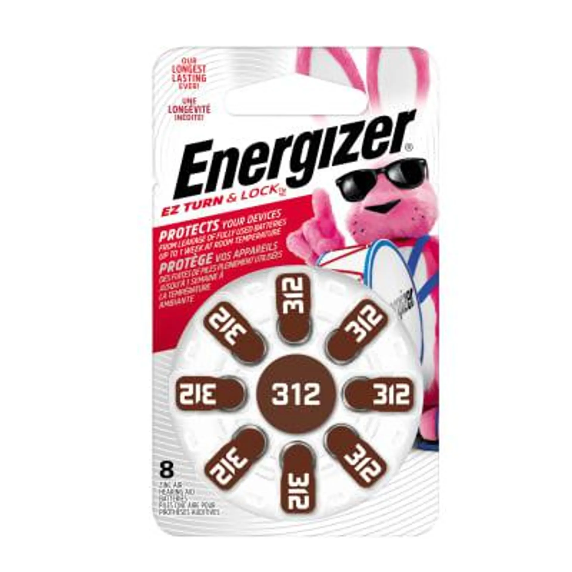 Energizer Hearing Aid Batteries Size 13 Orange Tab - 8 Pk