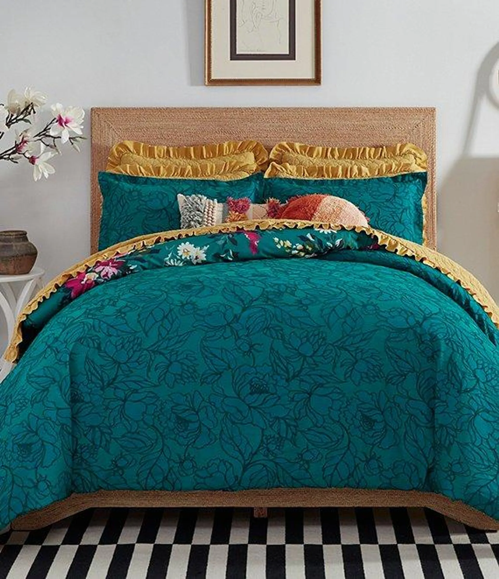 Moxie Floral Reversible Comforter Mini Set