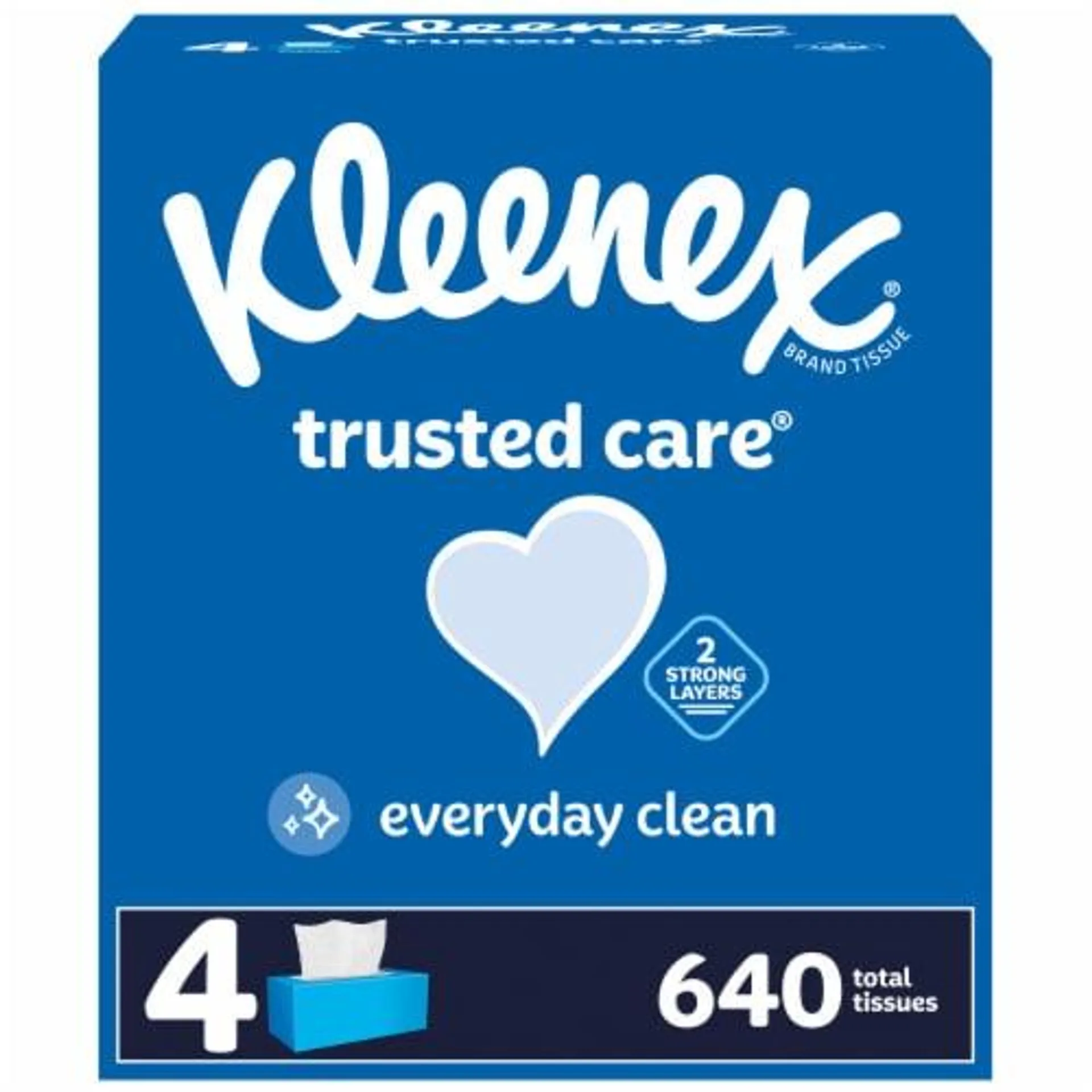 Kleenex Trusted Care Facial Tissues Flat Box