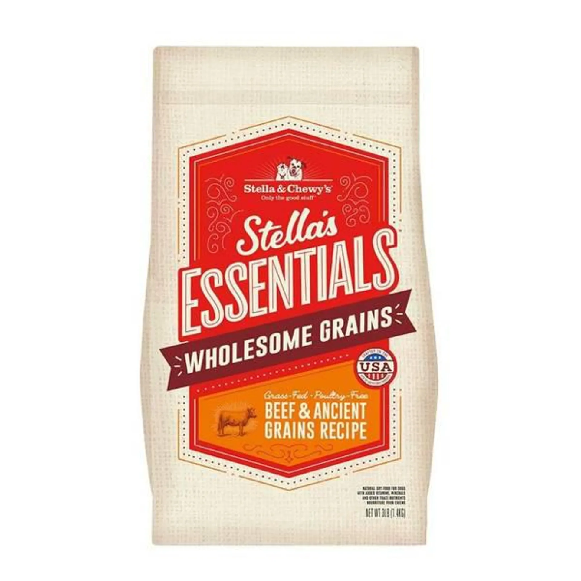 25 lb Essentials Grass-Fed Beef & Ancient Grain Dry Dog Food