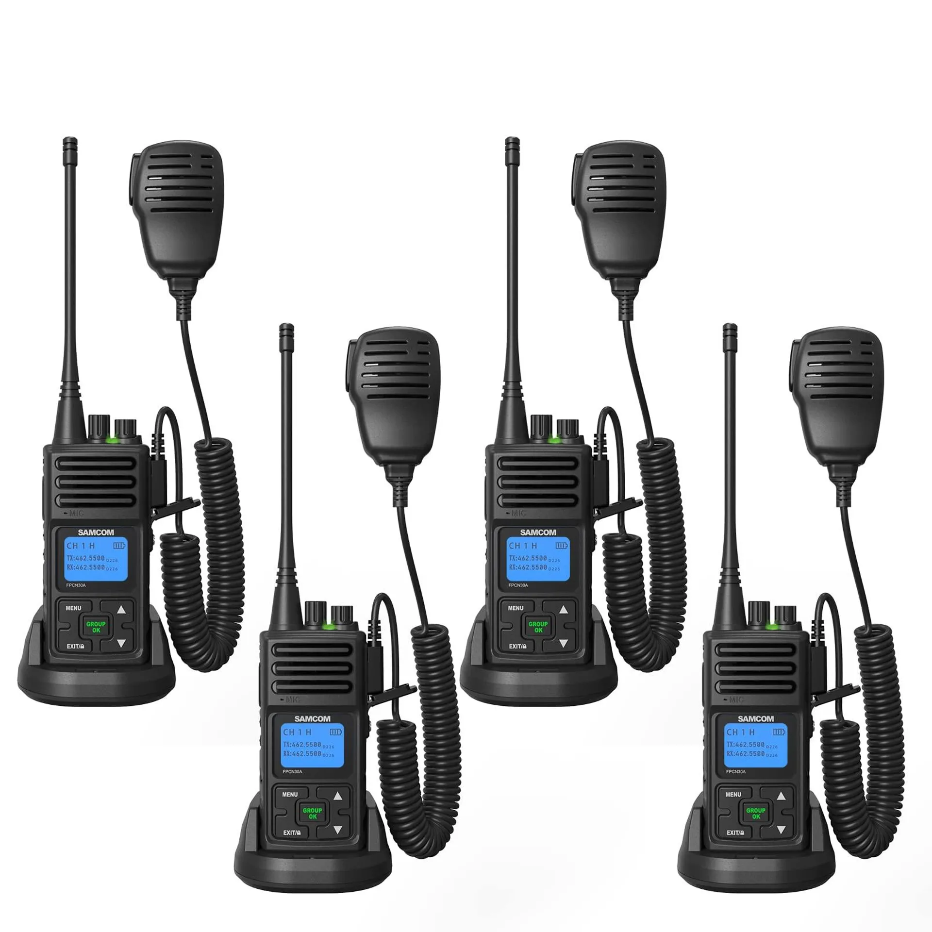 SAMCOM Two Way Radio with Shoulder Speaker Mic5W High Power 2 Way Radios Long RangeWalkie Talkie earpiece with mic for Adults