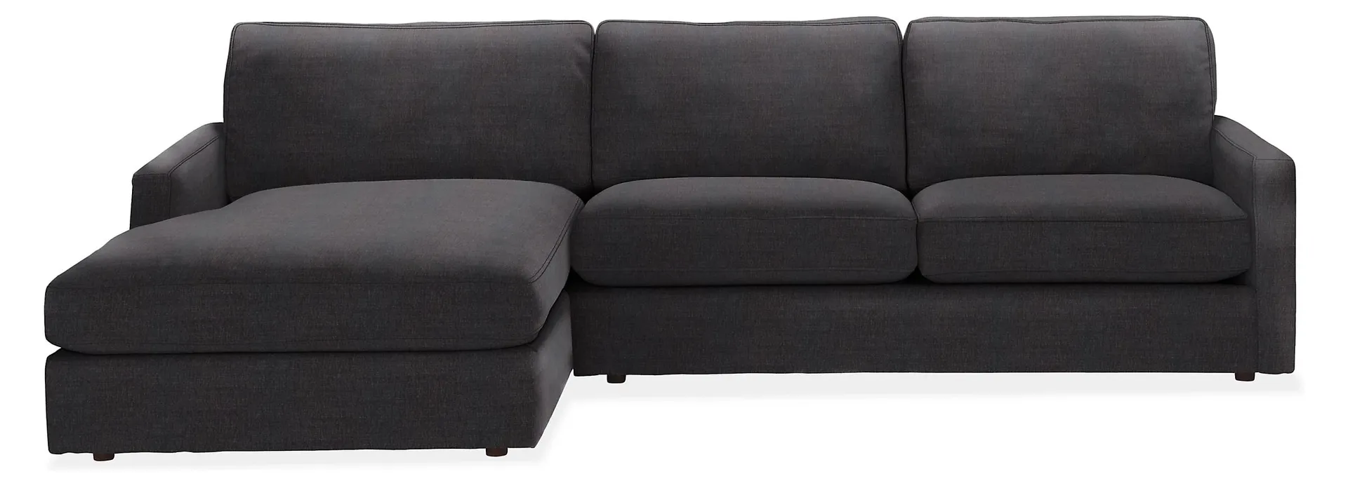 Linger 106" Sofa with Left-Arm Chaise in Vashon Charcoal