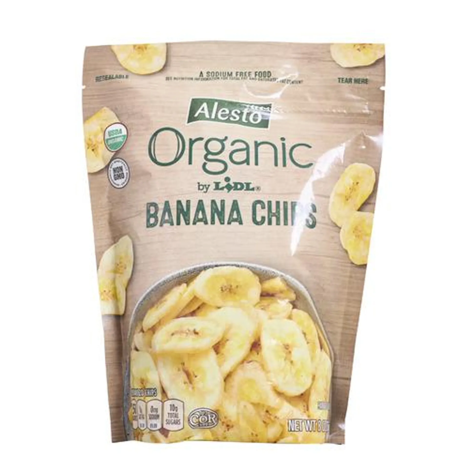 Alesto organic banana chips