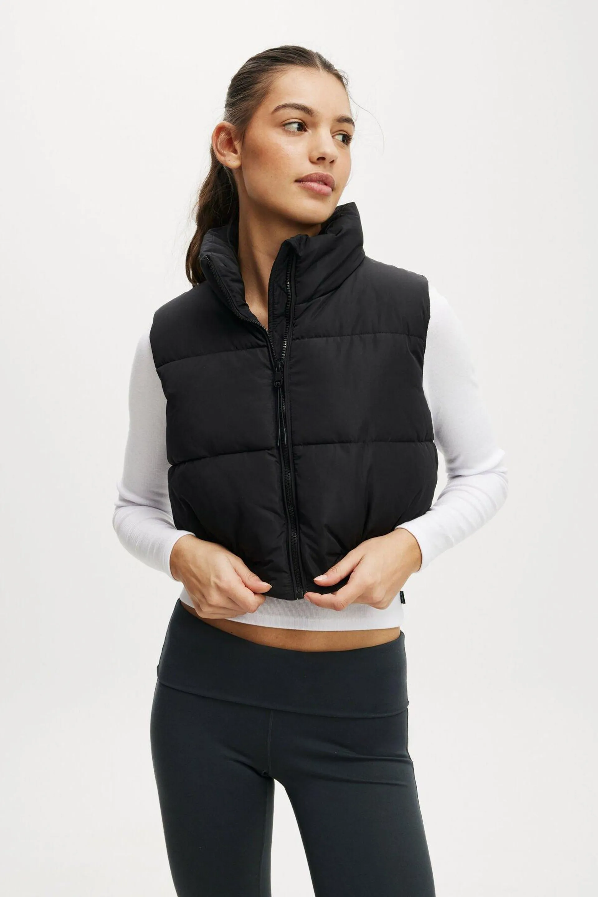 The Mother Puffer Crop Vest