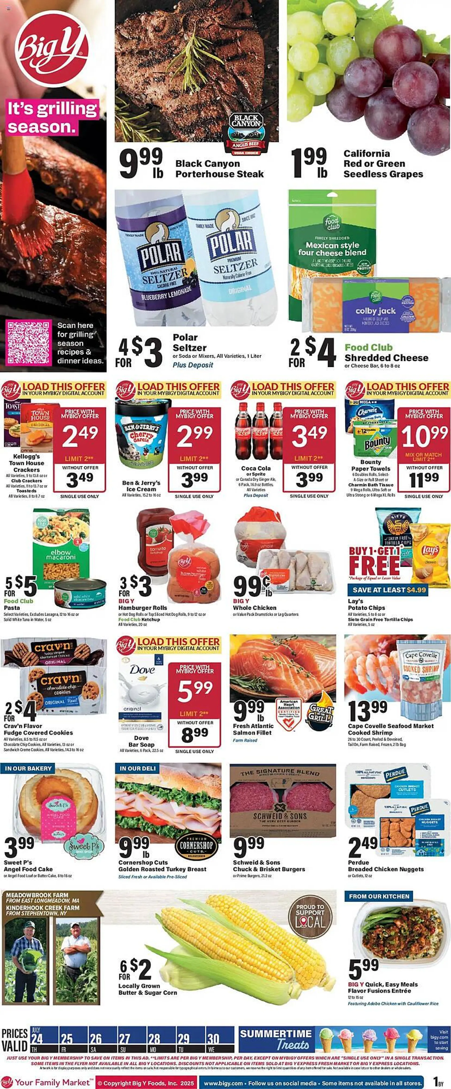 Weekly ad Big Y Weekly Ad from July 24 to July 31 2025 - Page 1
