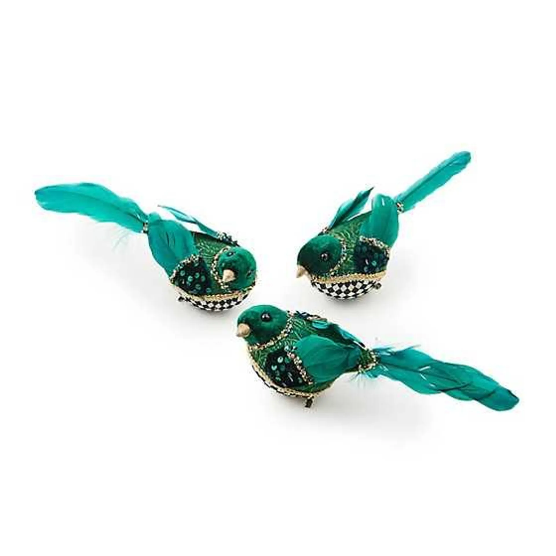 Emerald Luxe Bird Clips, Set of 3