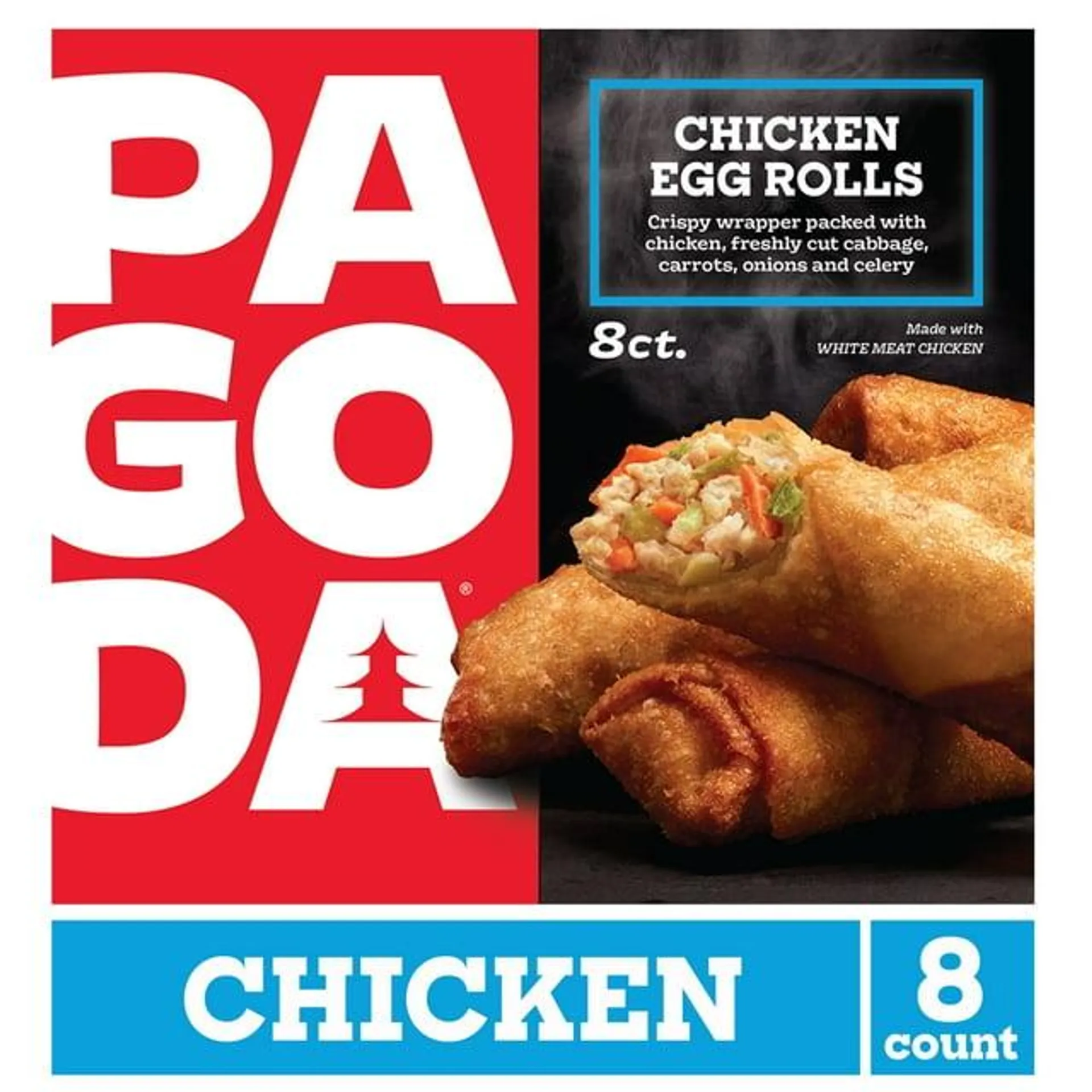 Pagoda Frozen Crunchy Crispy Chicken Egg Rolls, 22.0 oz