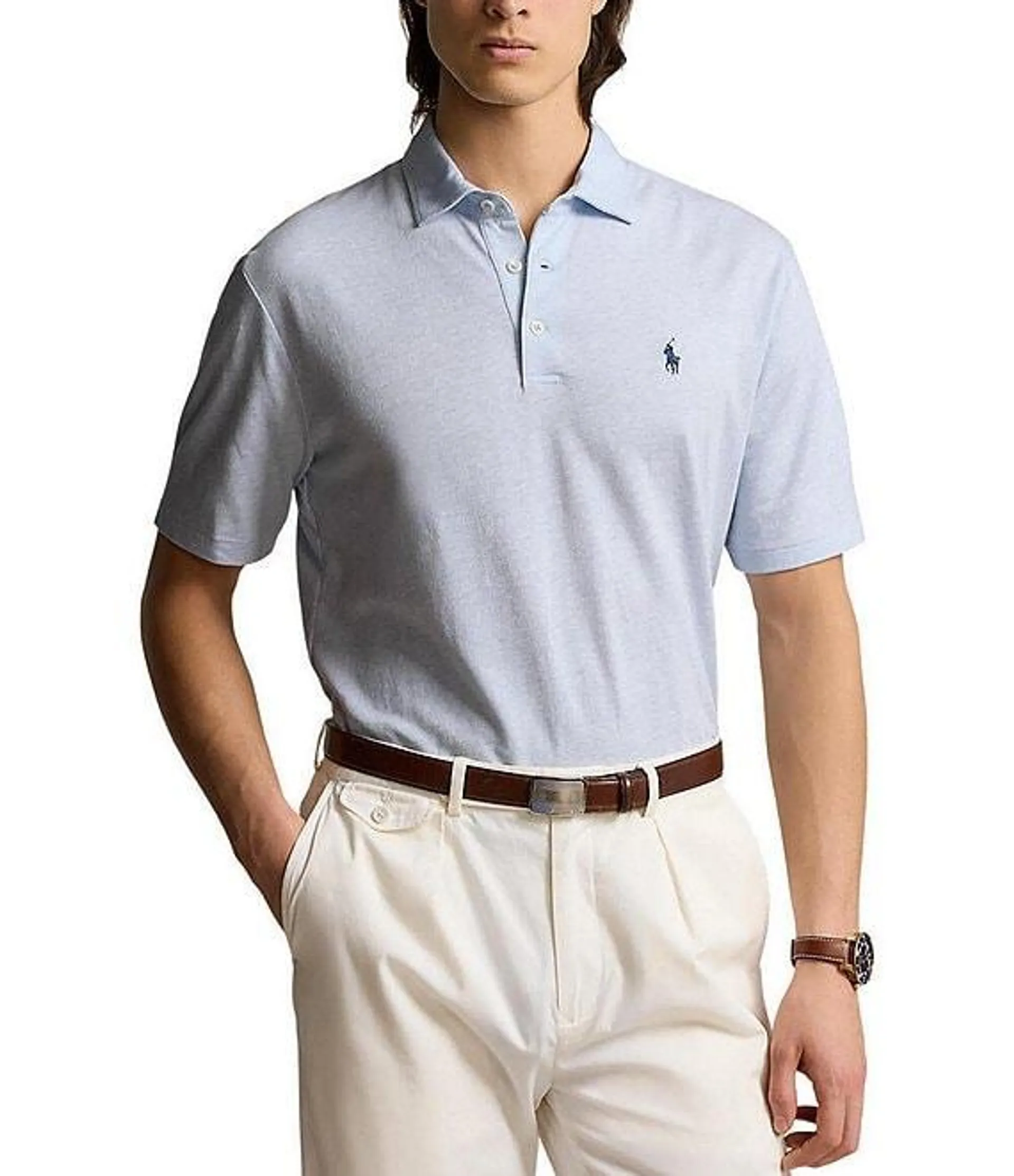 Classic Fit Cotton Linen Short Sleeve Polo Shirt