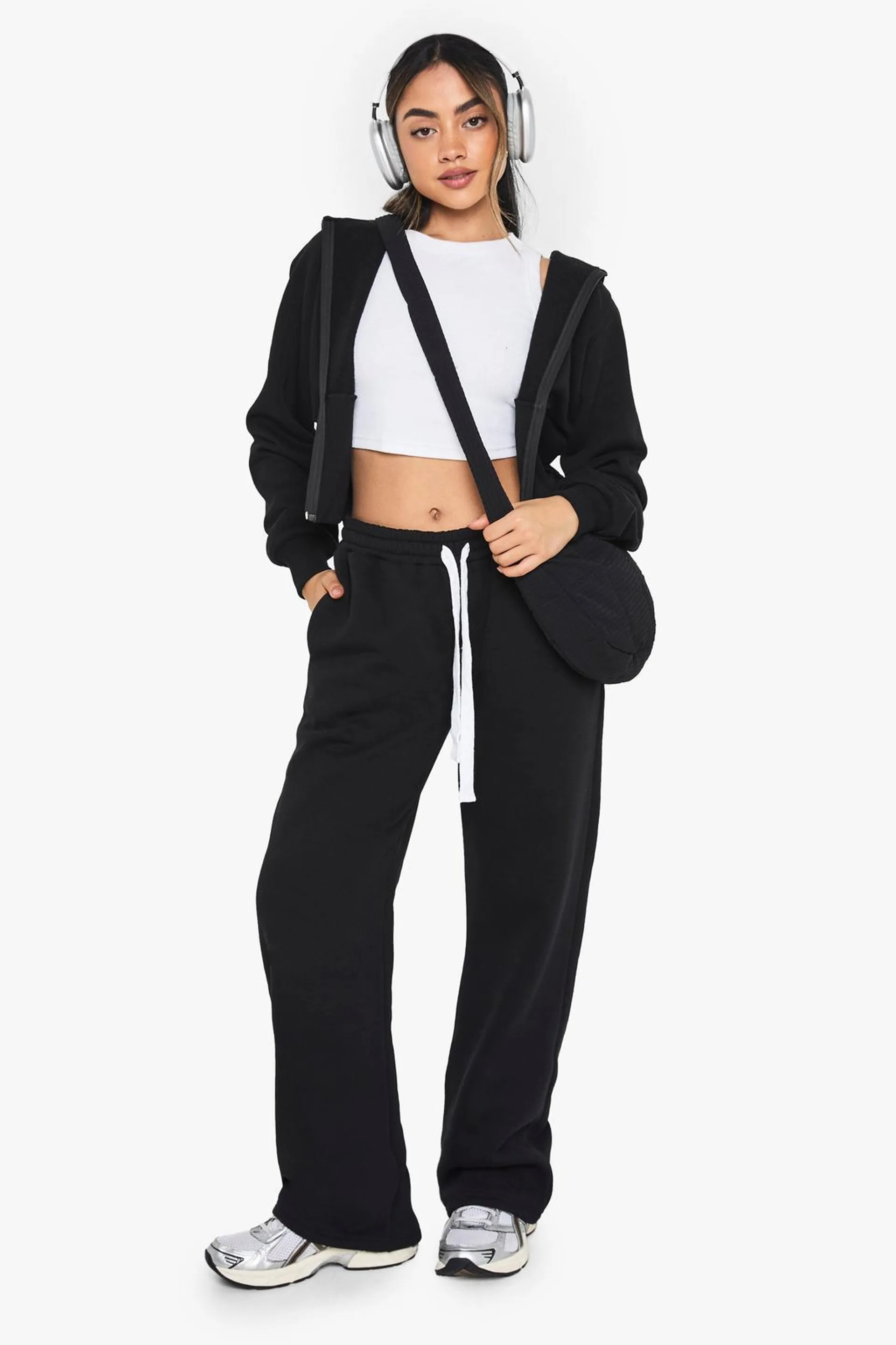 Cinched Waist Hoodie Straight Leg Tracksuit
