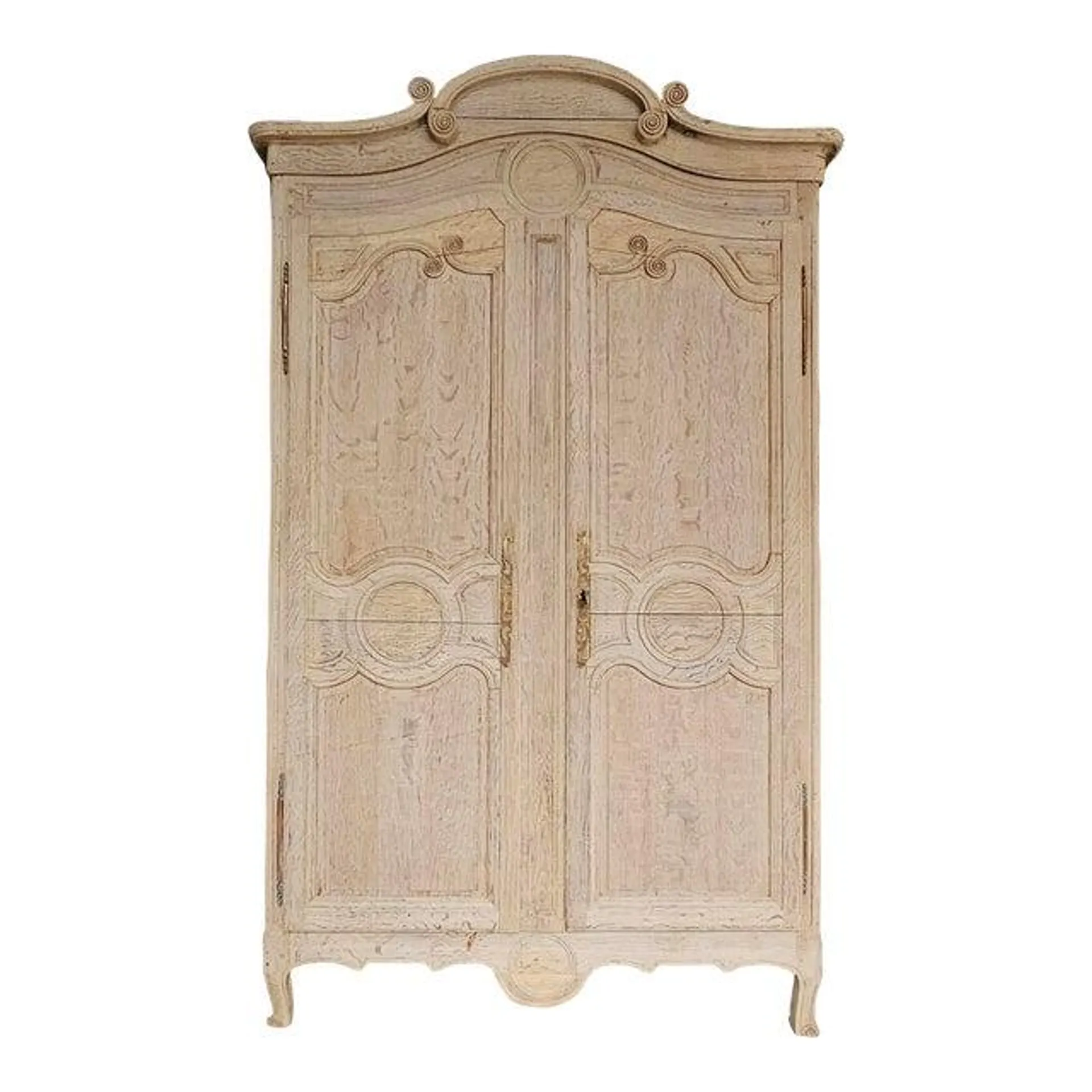 19th Century French Bleached Oak Armoire