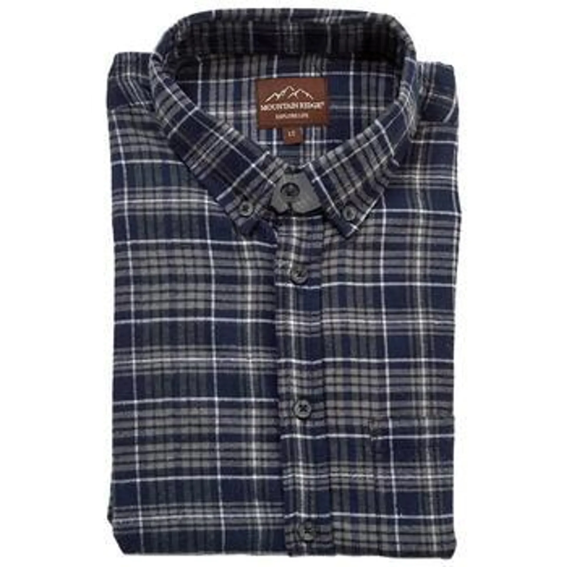 Mens Big & Tall Mountain Ridge® Flannel Shirt - Navy/Grey