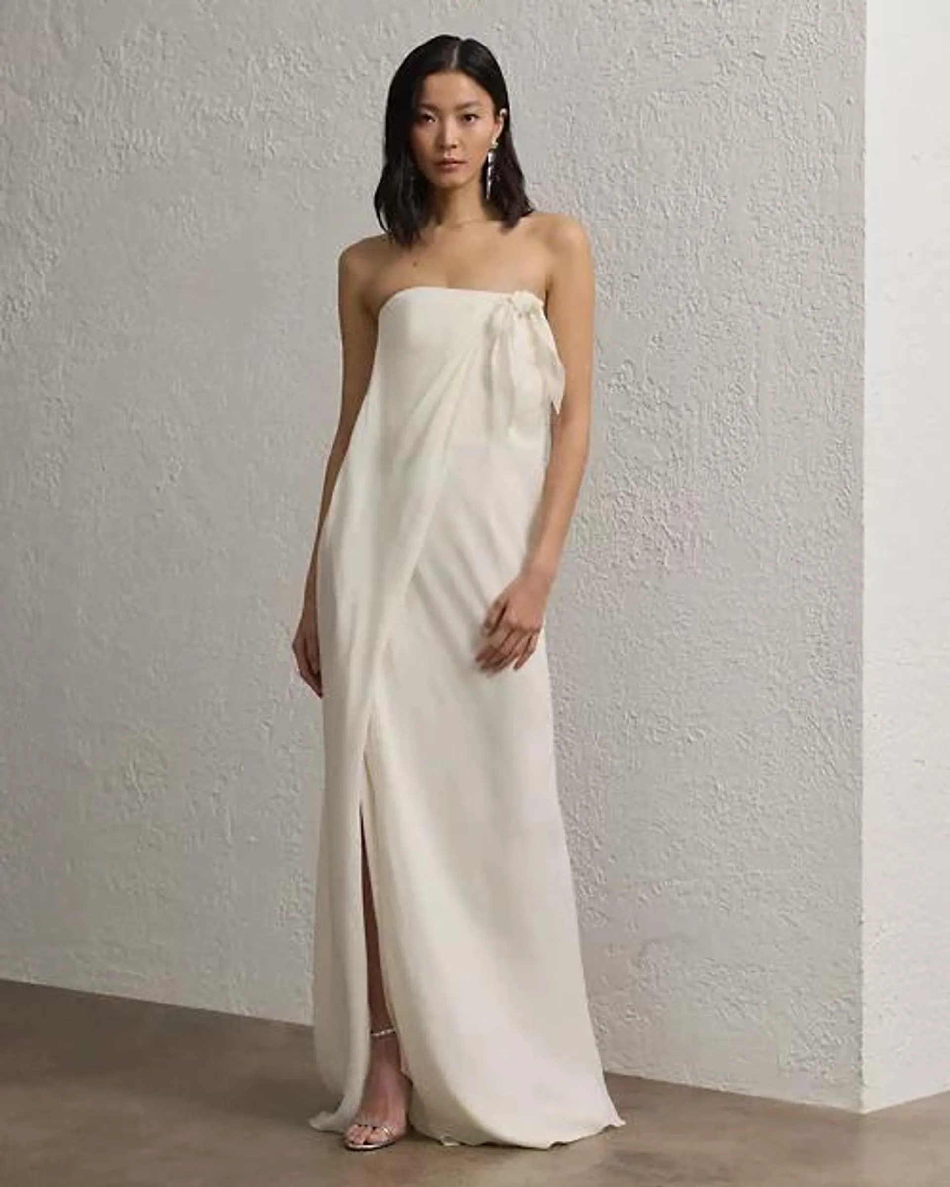 Brigitta Linen Voile Evening Dress