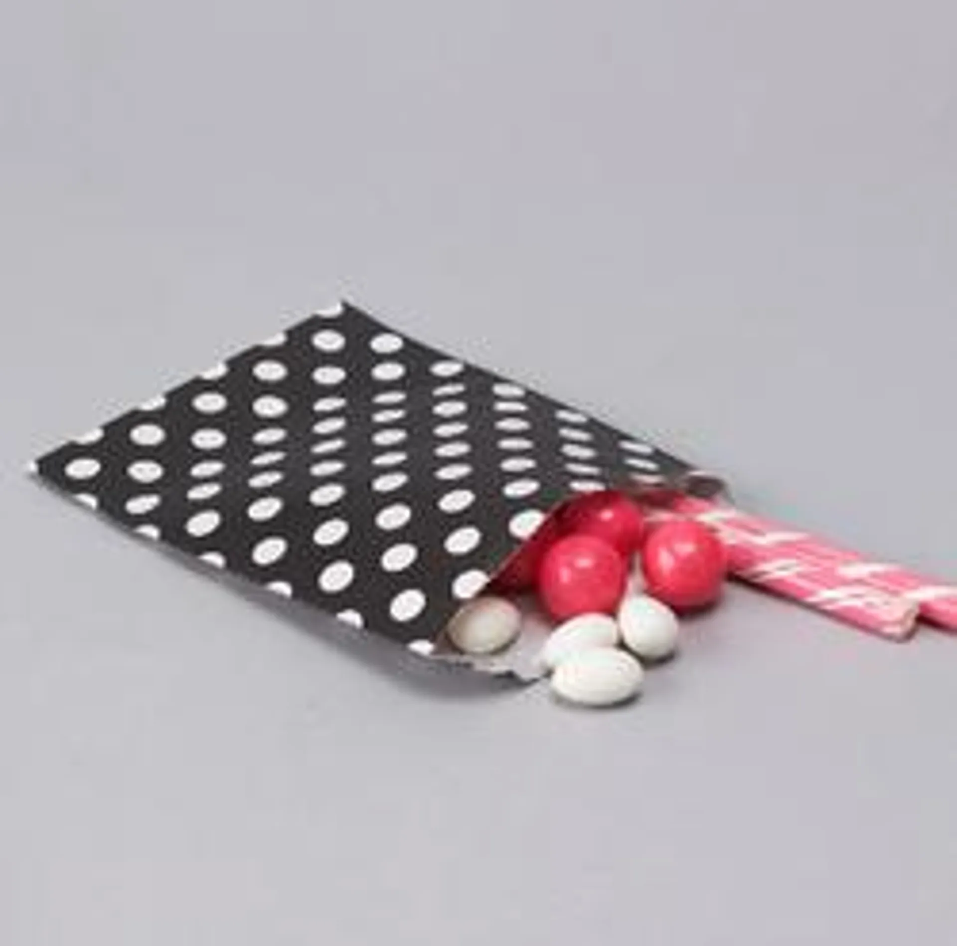 Black Polka Dot Paper Treat Bags (Package of 10 pieces)